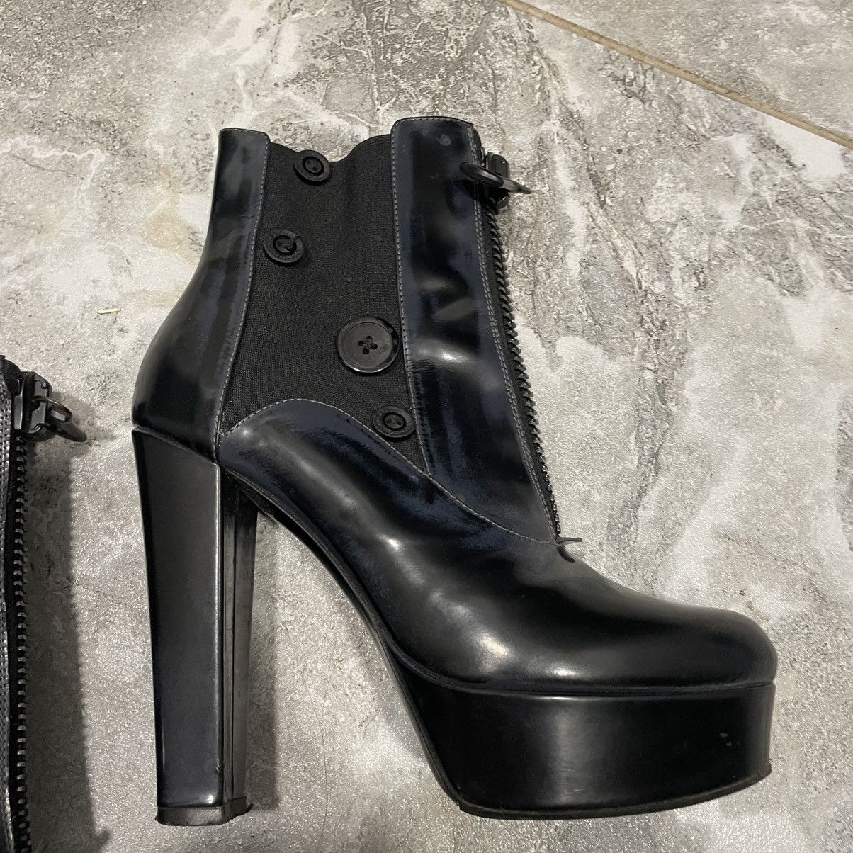 Le Grande Bleu (L.G.B.) × Vintage 38 Rock High Top 00s Boots Avant Garde Platfrom heels emo Size US 8 / IT 38 - 3 Thumbnail