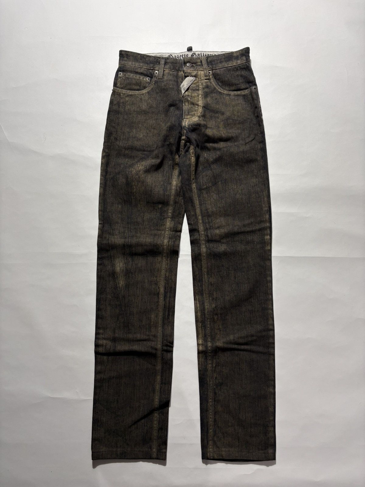 John Galliano JOHN GALLIANO DUST WAXED DENIM JEANS Size US 28 / EU 44 - 1 Thumbnail