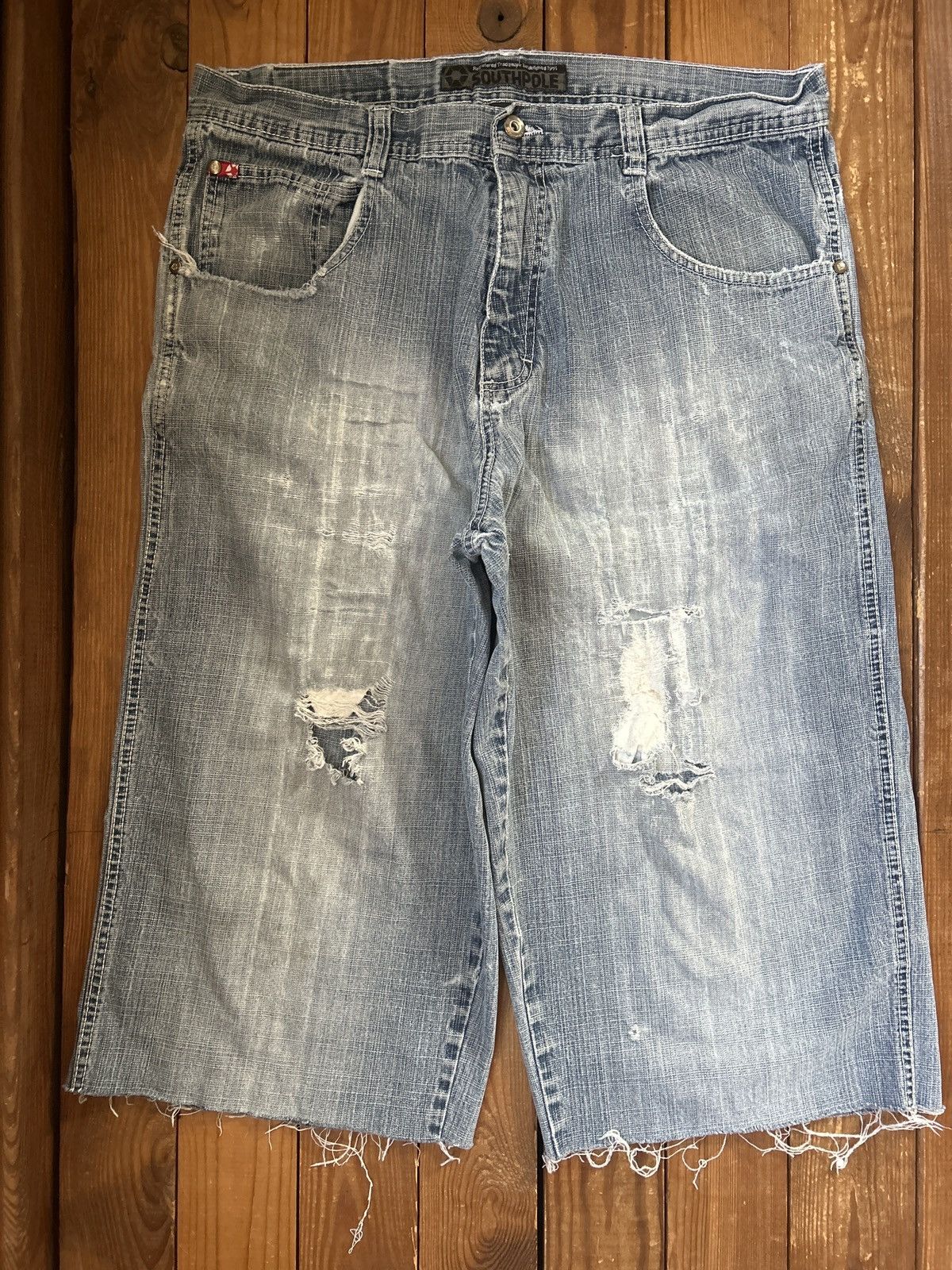Southpole × Vintage Vintage Y2K South Pole Baggy Distressed Blue Cut Jeans Size US 36 / EU 52 - 1 Thumbnail
