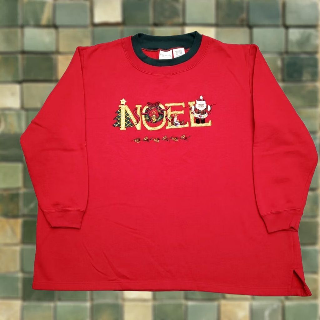 Vintage VINTAGE Christmas Sweater Womens 24w Red Noel Holiday Crewneck Pullover Retro 90s Mens Womens Boys Girls Size 3XL / US 20-22 - 1 Thumbnail