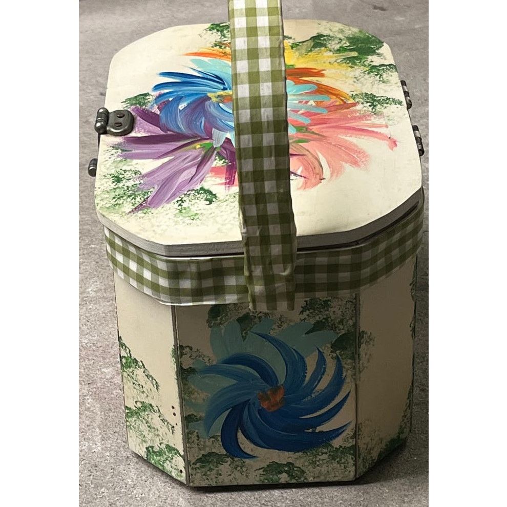 Other Vintage Vicki Jean wood purse Box Hand Painted Flowers Signe Size ONE SIZE - 3 Thumbnail