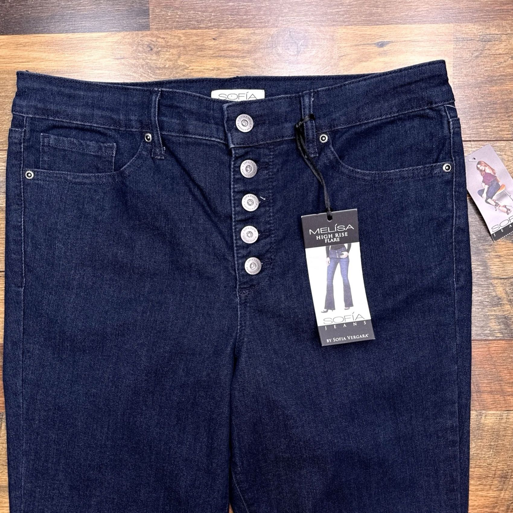Vintage Sofia Jeans High Rise Flare Stretch New 10 Womens Size 32" / US 10 / IT 46 - 2 Thumbnail