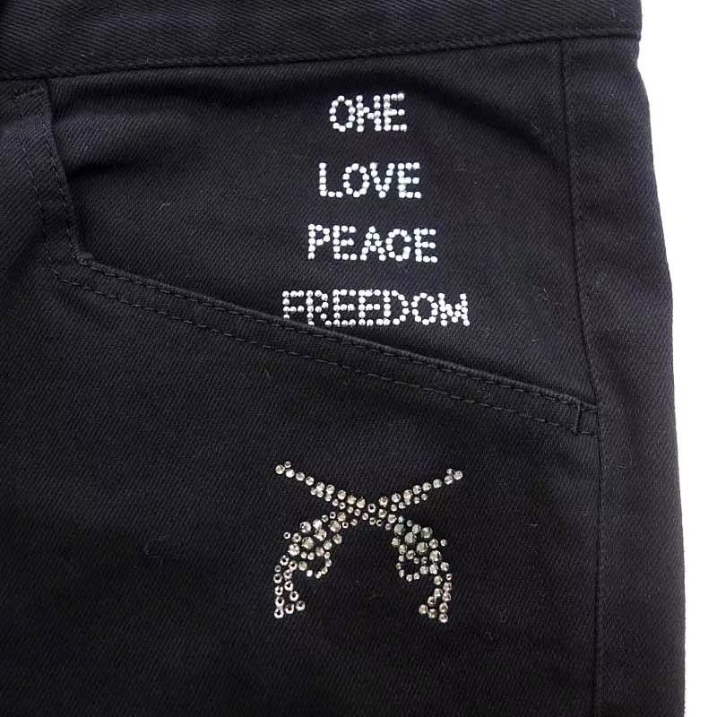 Roar roar roarguns Crystal Double Guns Black Denim Jeans K11 Size US 35 - 5 Thumbnail