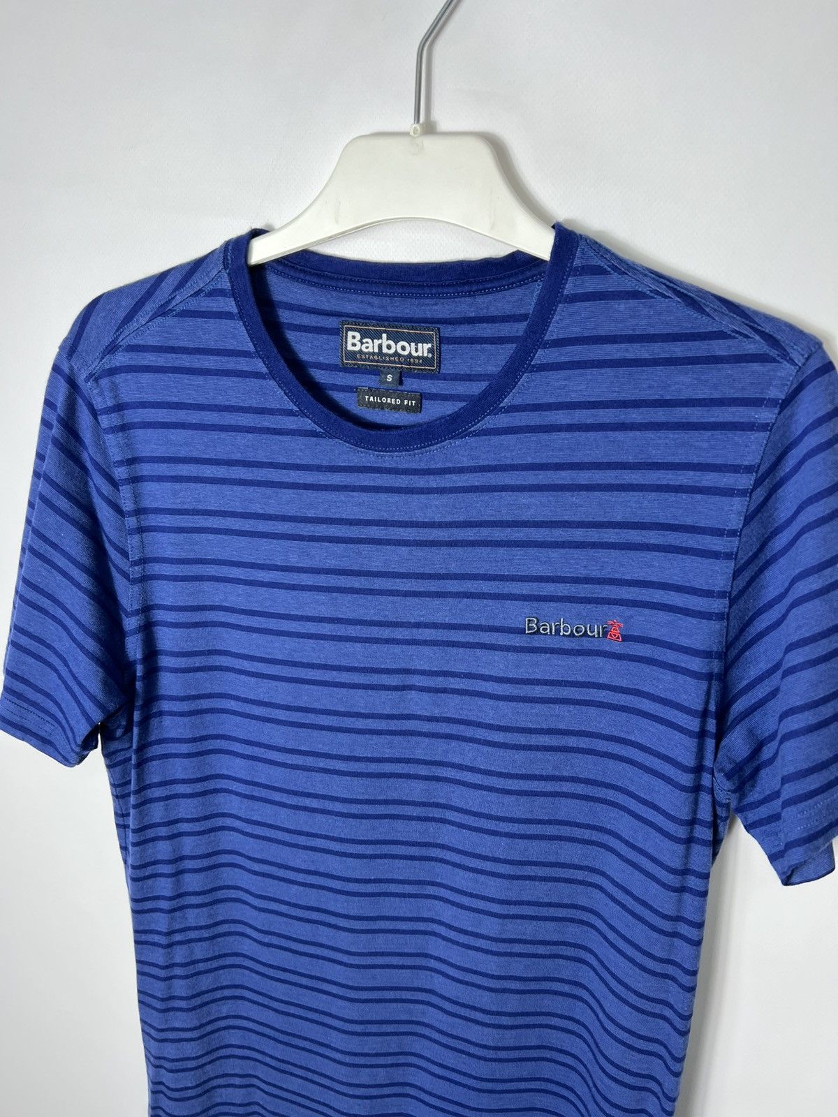 Barbour Vintage streetwear designer Barbour Tailored Fit Striped Tee Size US S / EU 44-46 / 1 - 2 Thumbnail