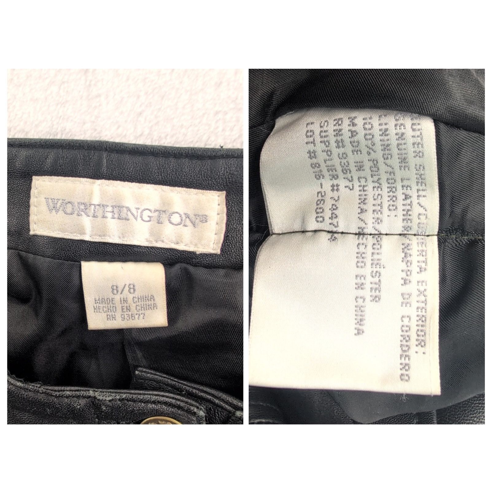Worthington Vtg Worthington HighWaist WideLeg 100% LeatherPants Women's8 Size 30" / US 8 / IT 44 - 8 Thumbnail