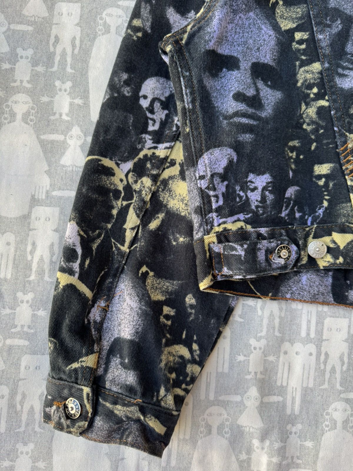 Jean Paul Gaultier Jean Paul Gaultier AW92 Face Print Jacquard Trucker Jacket Size US XL / EU 56 / 4 - 10 Thumbnail