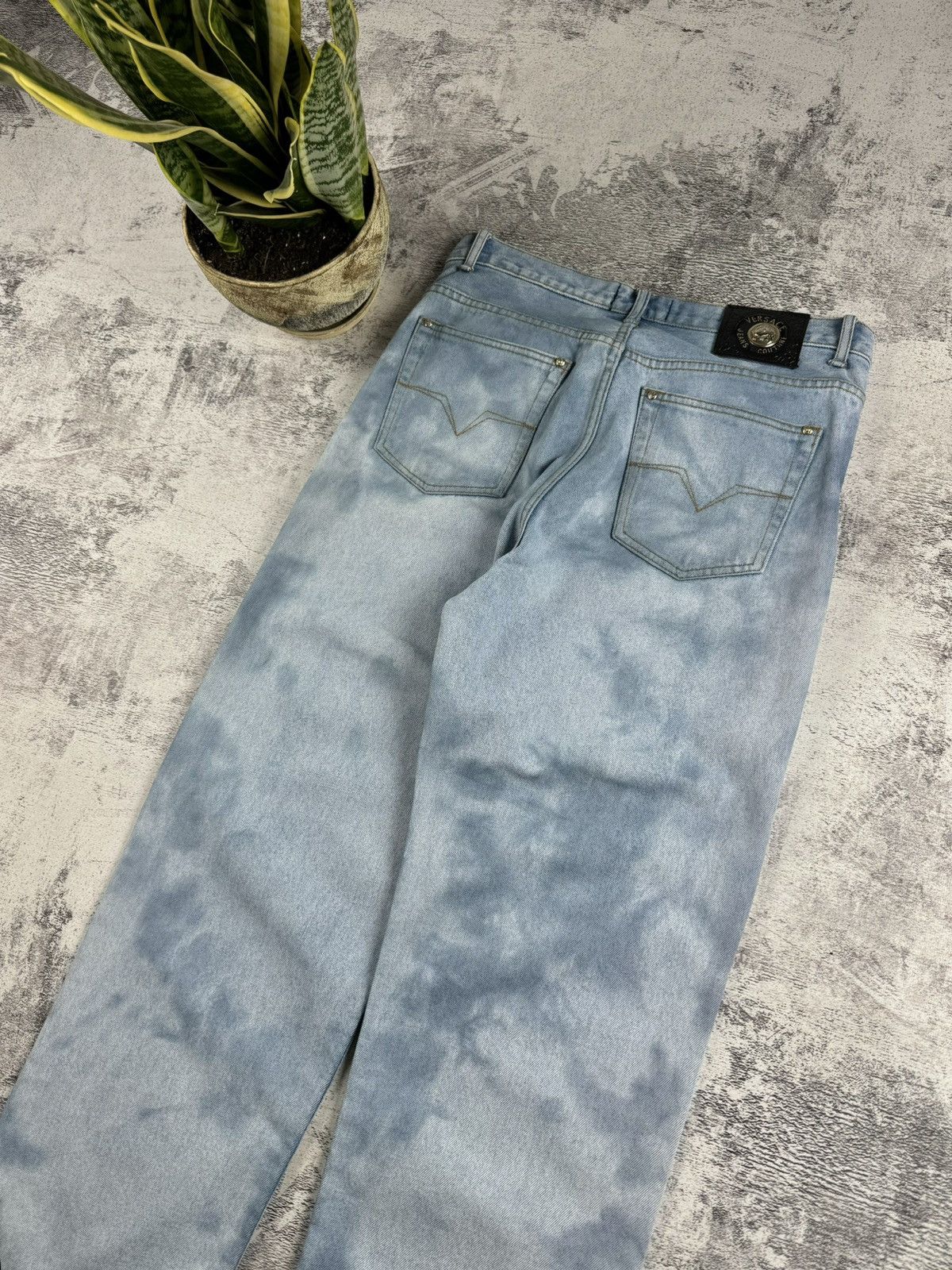 Versace Jeans Couture Vintage Versace Couture Tie Dye Denim Jeans Trousers Bottoms Size US 34 / EU 50 - 5 Thumbnail