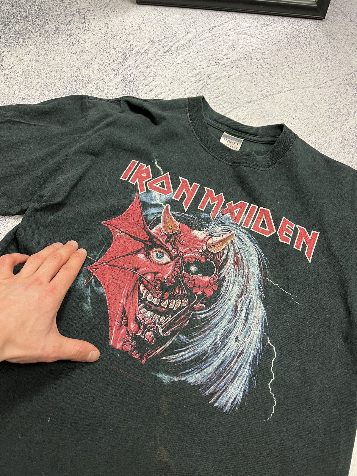 Band Tees × Iron Maiden × Vintage Vintage 2000's Iron Maiden Purgatory Tour Distressed T-shirt Size US M / EU 48-50 / 2 - 10 Thumbnail