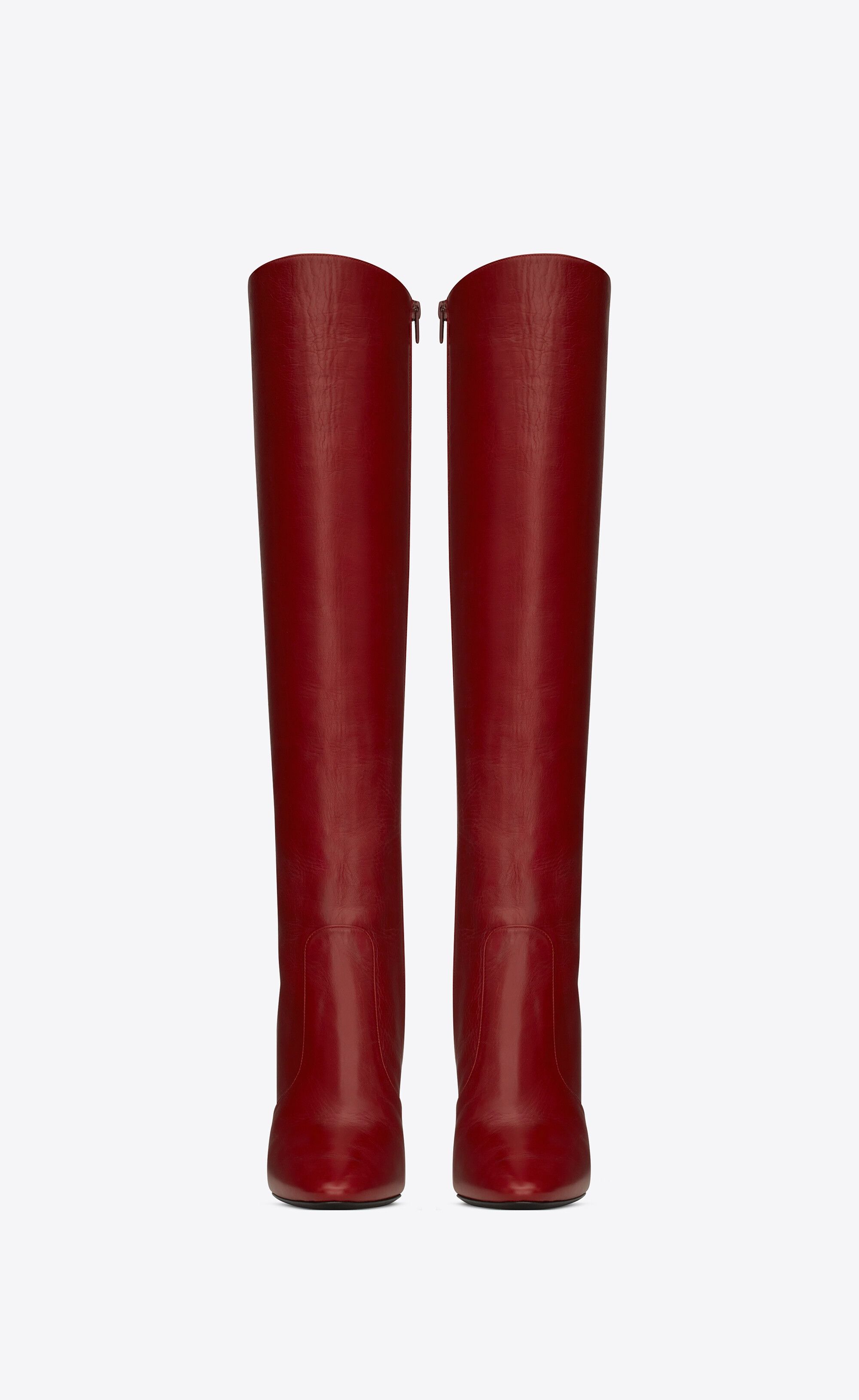 Saint Laurent Paris o1bcso1str0125 68 Boots In Smooth Leather in Red Size US 7 / IT 37 - 5 Thumbnail