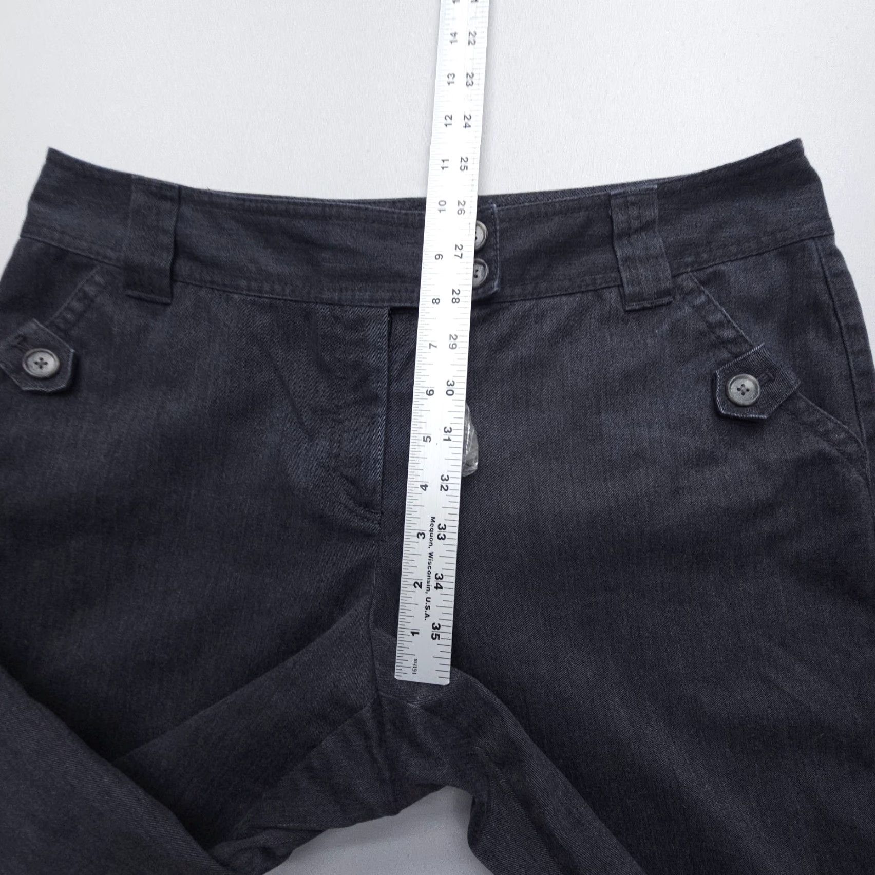 Ann Taylor Ann Taylor Pants 12 Gray Cotton Polyester 31"in Wide Leg Dress Career Womens Size 34" / US 12 / IT 48 - 6 Thumbnail
