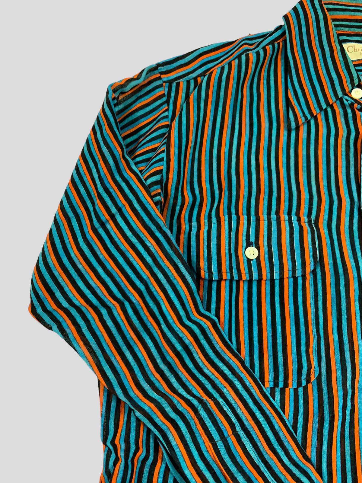 Christian Dior Monsieur VINTAGE CHRISTIAN DIOR MONSIEUR STRIPE TEE Size L / US 10 / IT 46 - 3 Thumbnail