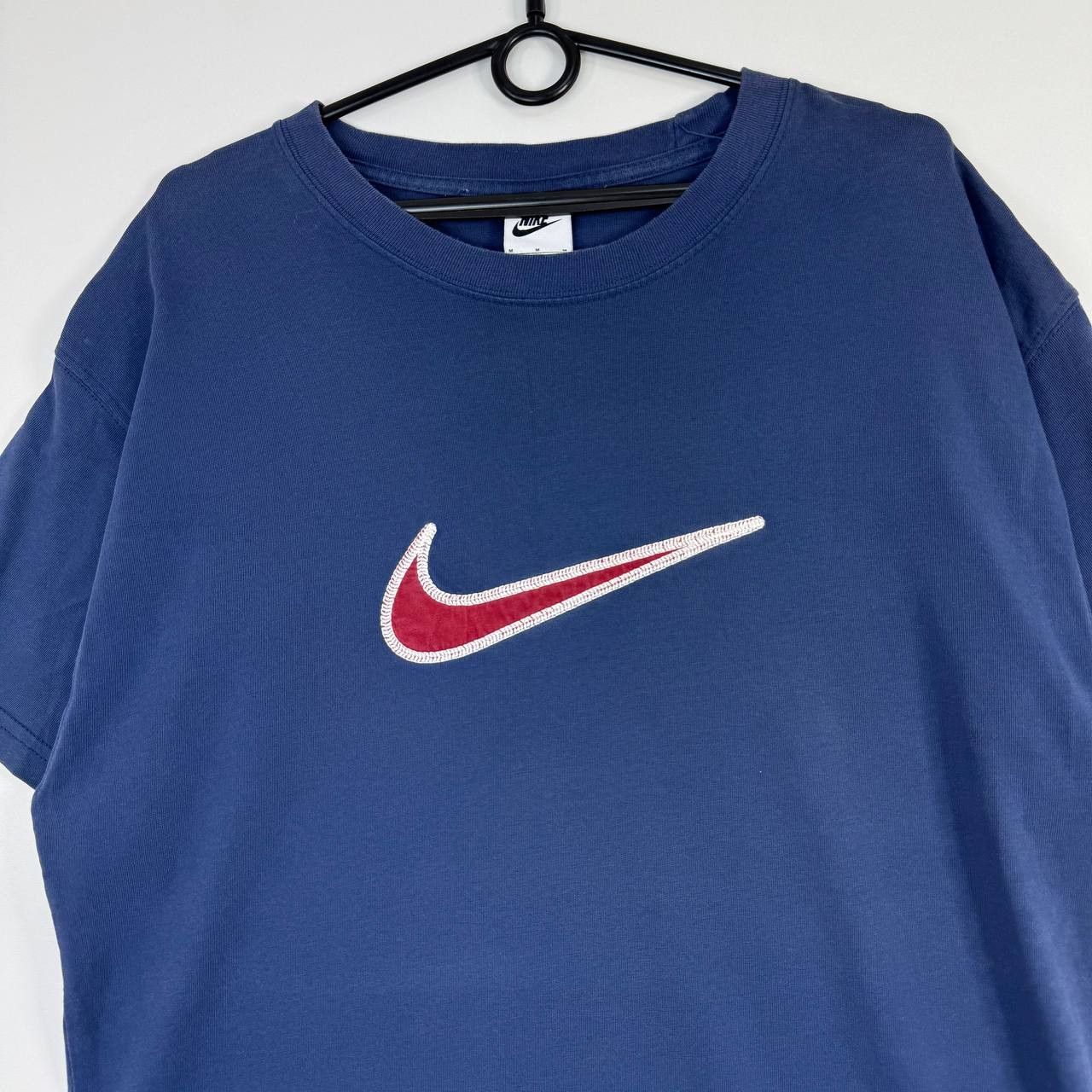Nike Nike Embroidered Swoosh T-Shirt Blue DV3214-410 Mens Size M Size US M / EU 48-50 / 2 - 2 Thumbnail