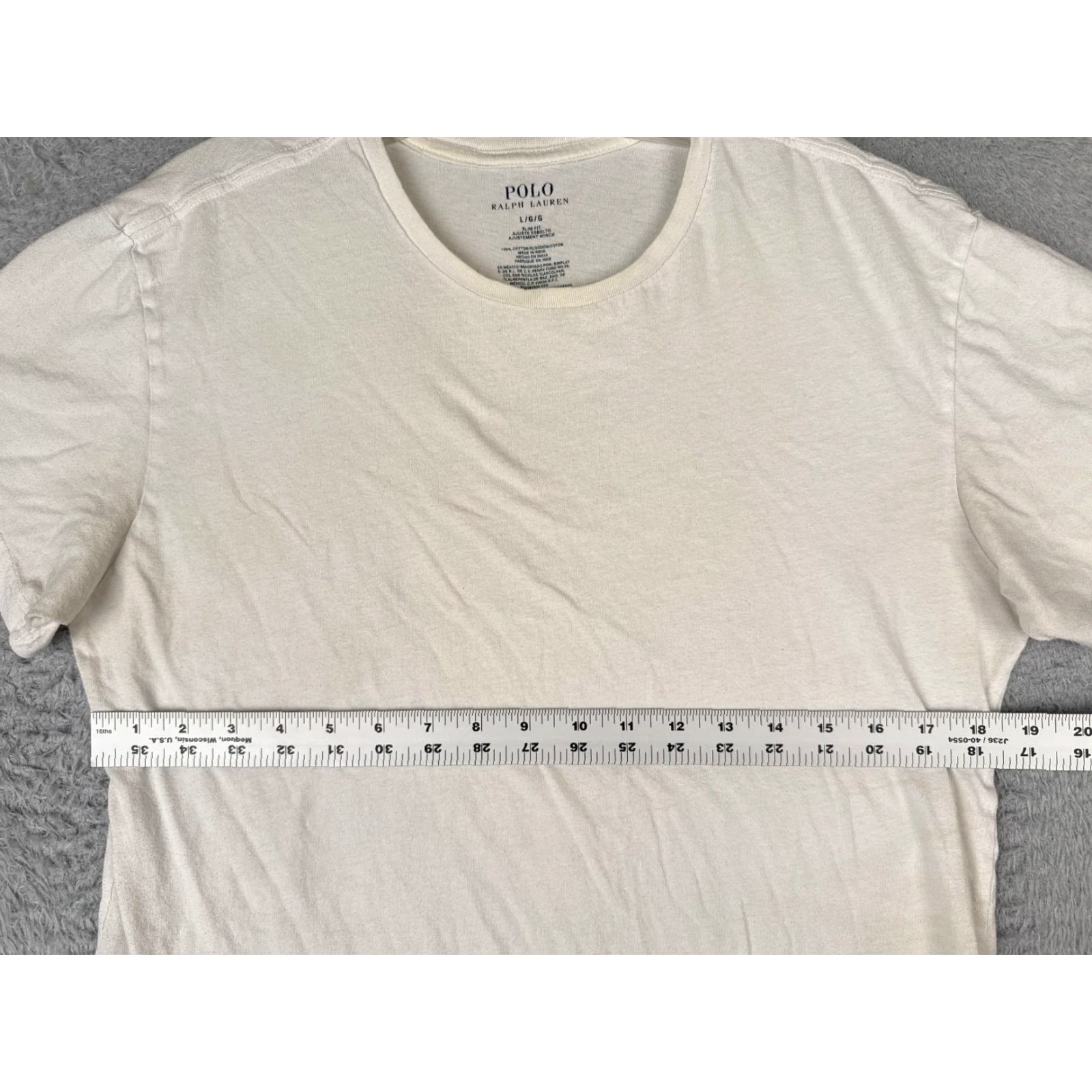 Ralph Lauren Ralph Lauren Polo Shirt Adult Large White Crew Neck 100% Cotton Slim Fit Embroidered Logo Mens Shirt Regular Size Size US L / EU 52-54 / 3 - 7 Thumbnail