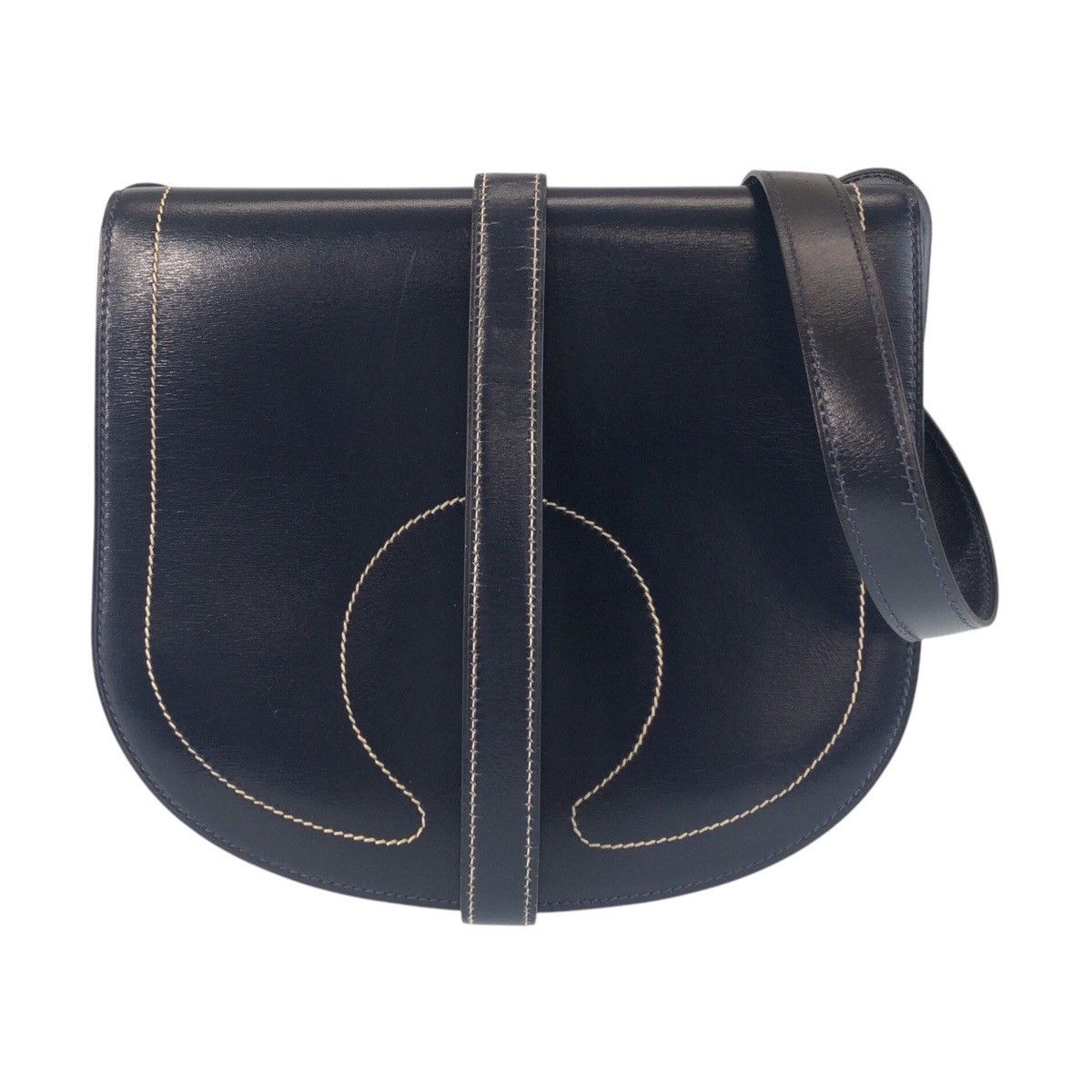 Hermes Hermes Galopade Box Calf Shoulder Bag Leather Shoulder Bag in Blue, Women's