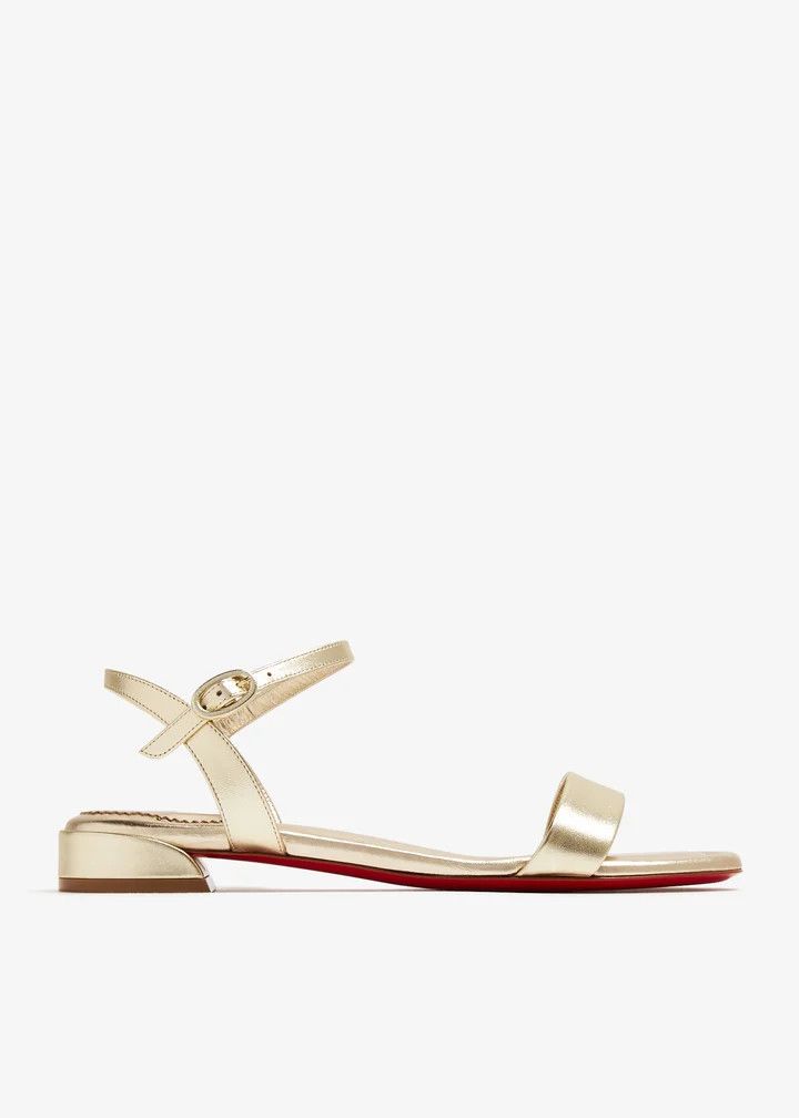 Christian Louboutin os11x0126 Sweet Jane Sandals in Gold Size US 8 / IT 38 - 1 Thumbnail