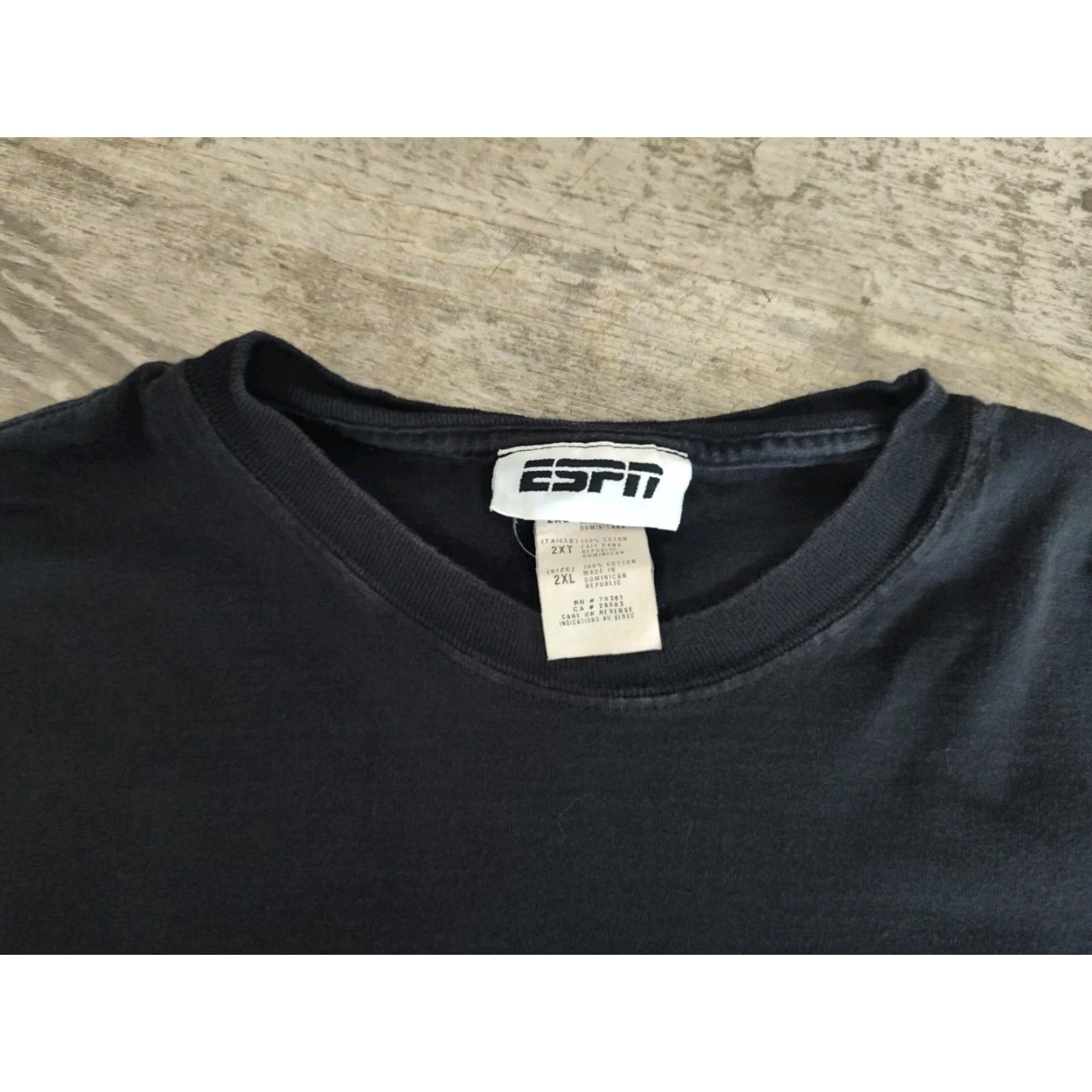 Spell VINTAGE ESPN Men's T-Shirt 2XL Black Short Sleeve Crew Neck Sports Logo Classic Tee Size US XXL / EU 58 / 5 - 5 Thumbnail