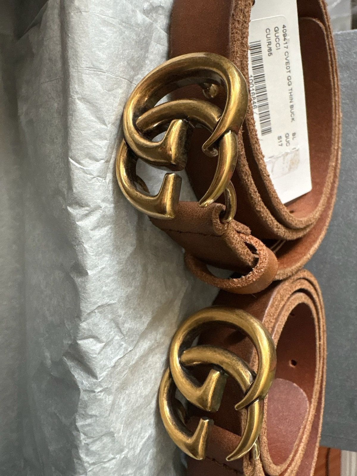 Gucci Double G Buckle with Brown Strap (size 26 28)