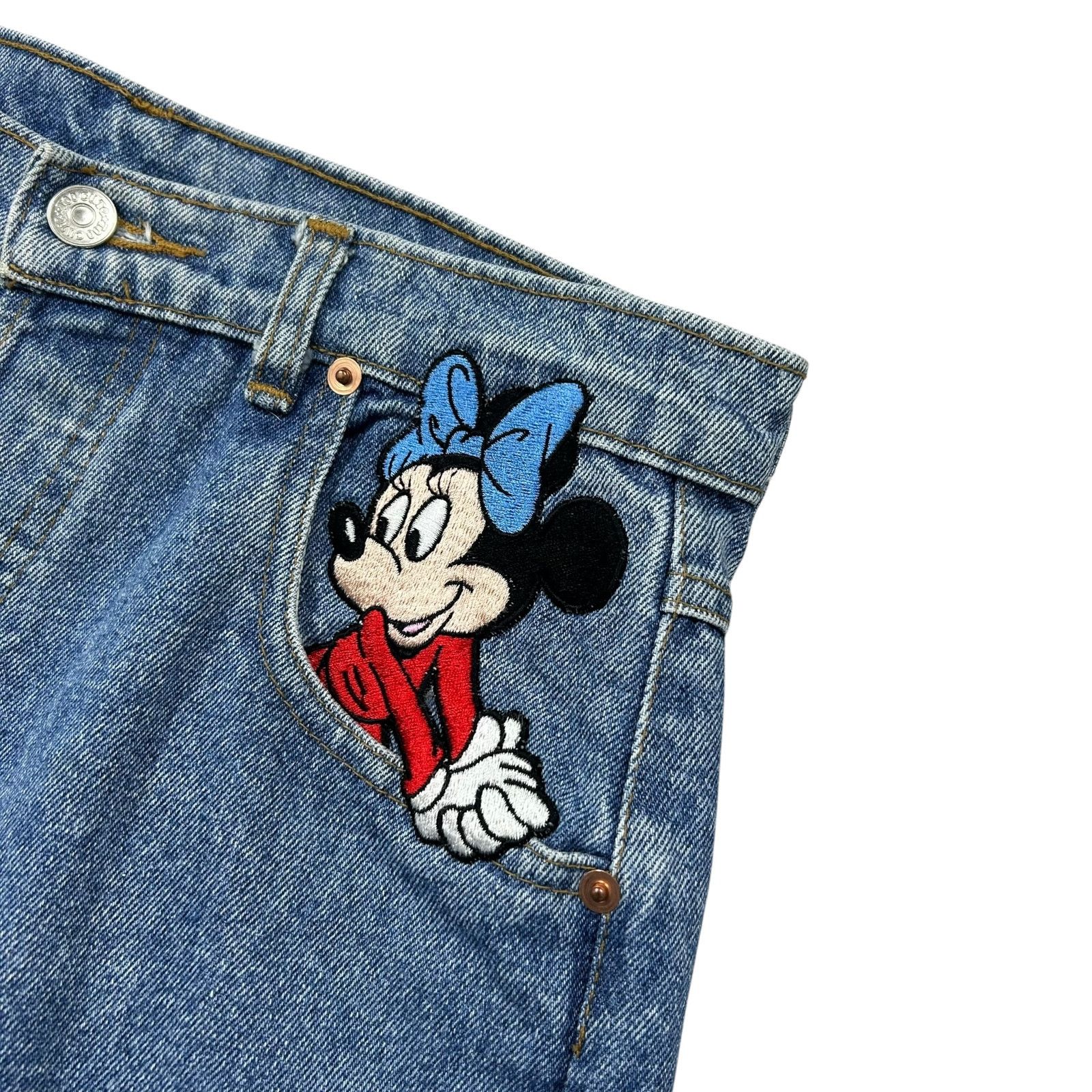 Disney VTG 90s DISNEY MICKEY MINNIE TOO CUTE DENIM JEAN PANTS M Size US 30 / EU 46 - 5 Thumbnail