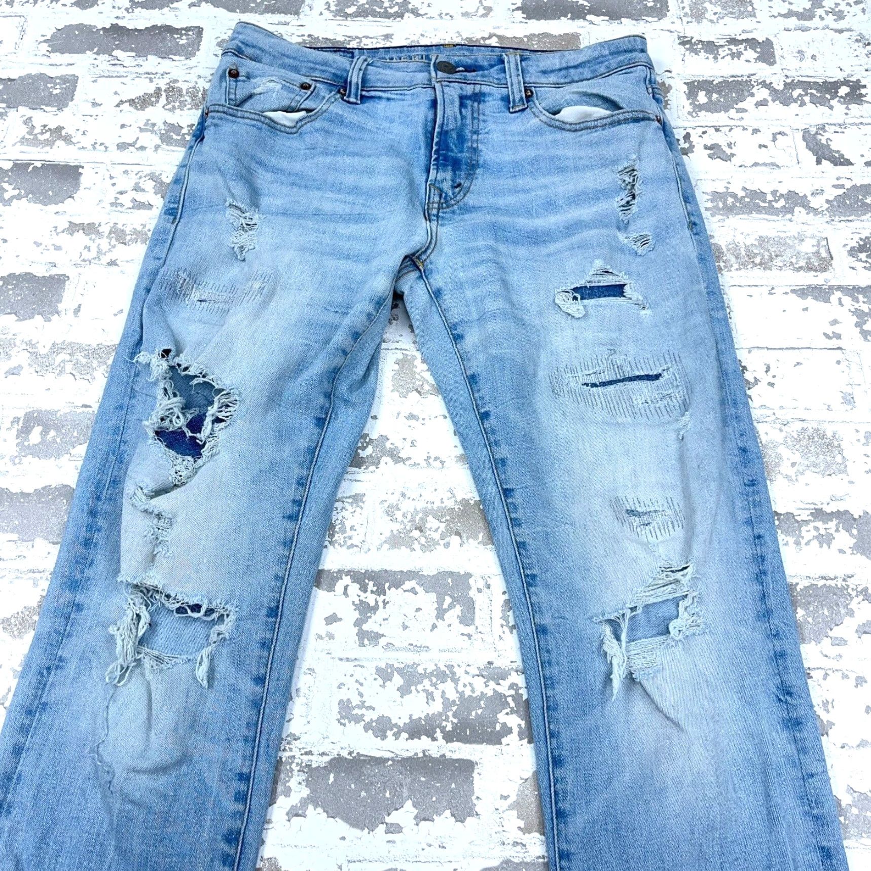 American Eagle Outfitters American Eagle Jeans Men 30x34 Athletic Skinny Fit Light Wash Blue 5-Pocket Denim Size US 30 / EU 46 - 6 Thumbnail