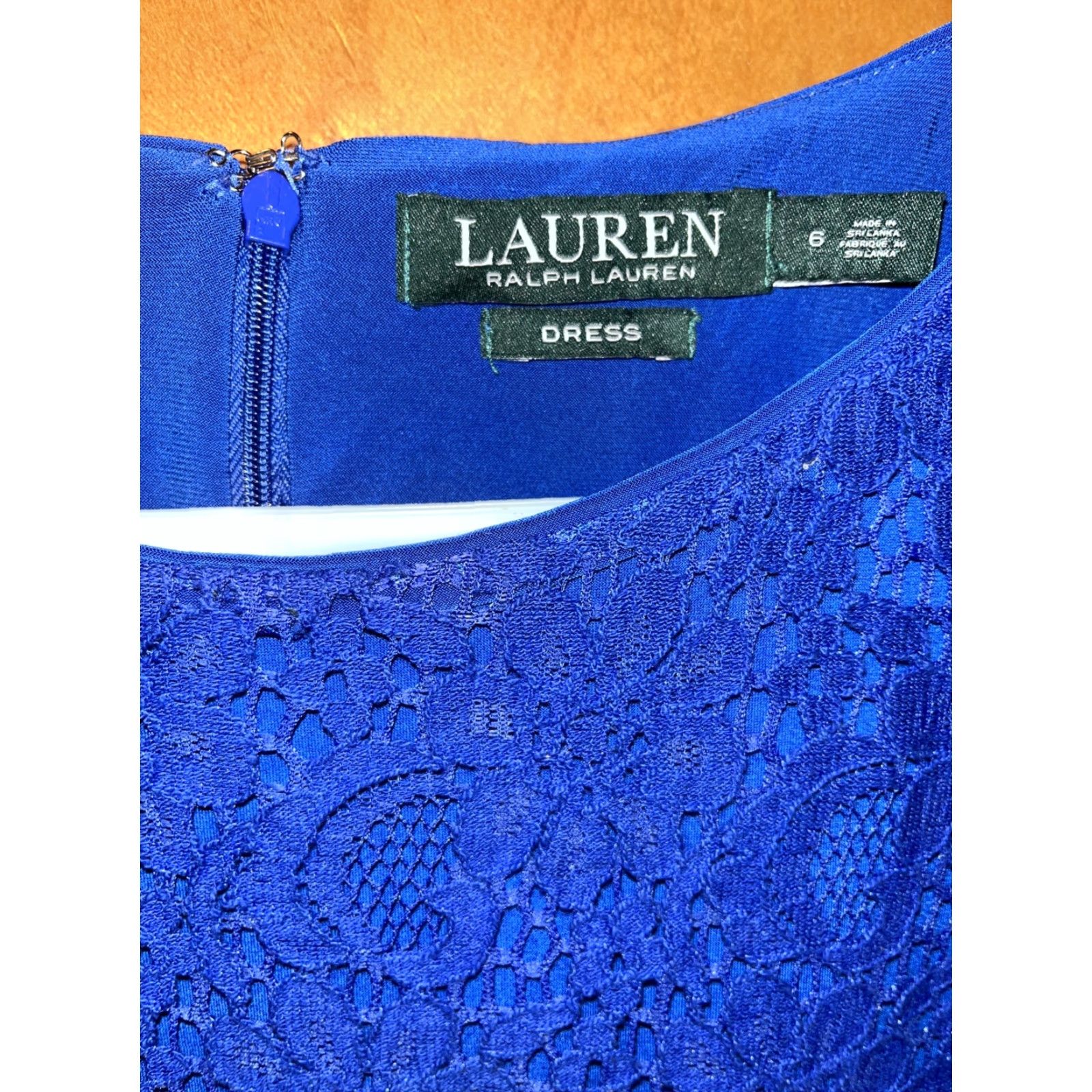Ralph Lauren VINTAGE Ralph Lauren Dress Women's Sleeveless Floral Lace Blue Size 6 Fit & Flare Knee Length Size M / US 6-8 / IT 42-44 - 3 Thumbnail