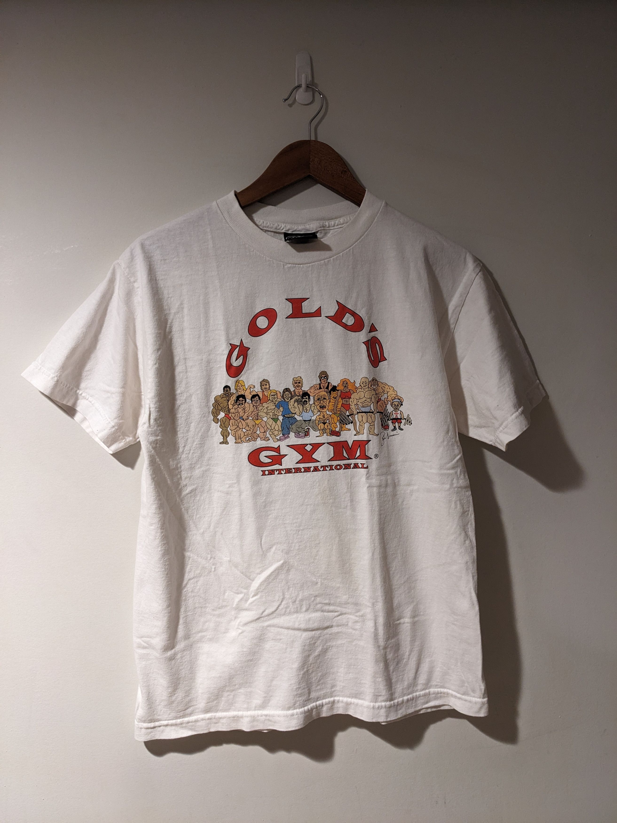 image of Gildan x Vintage 90's Gold's Gym International White Medium T-Shirt, Men's