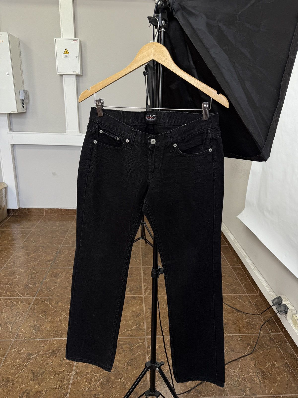 Dolce & Gabbana 🇮🇹 Vtg 90s Dolce Gabbana Italia Rhinestone Embellished Jeans Size 29" - 2 Thumbnail