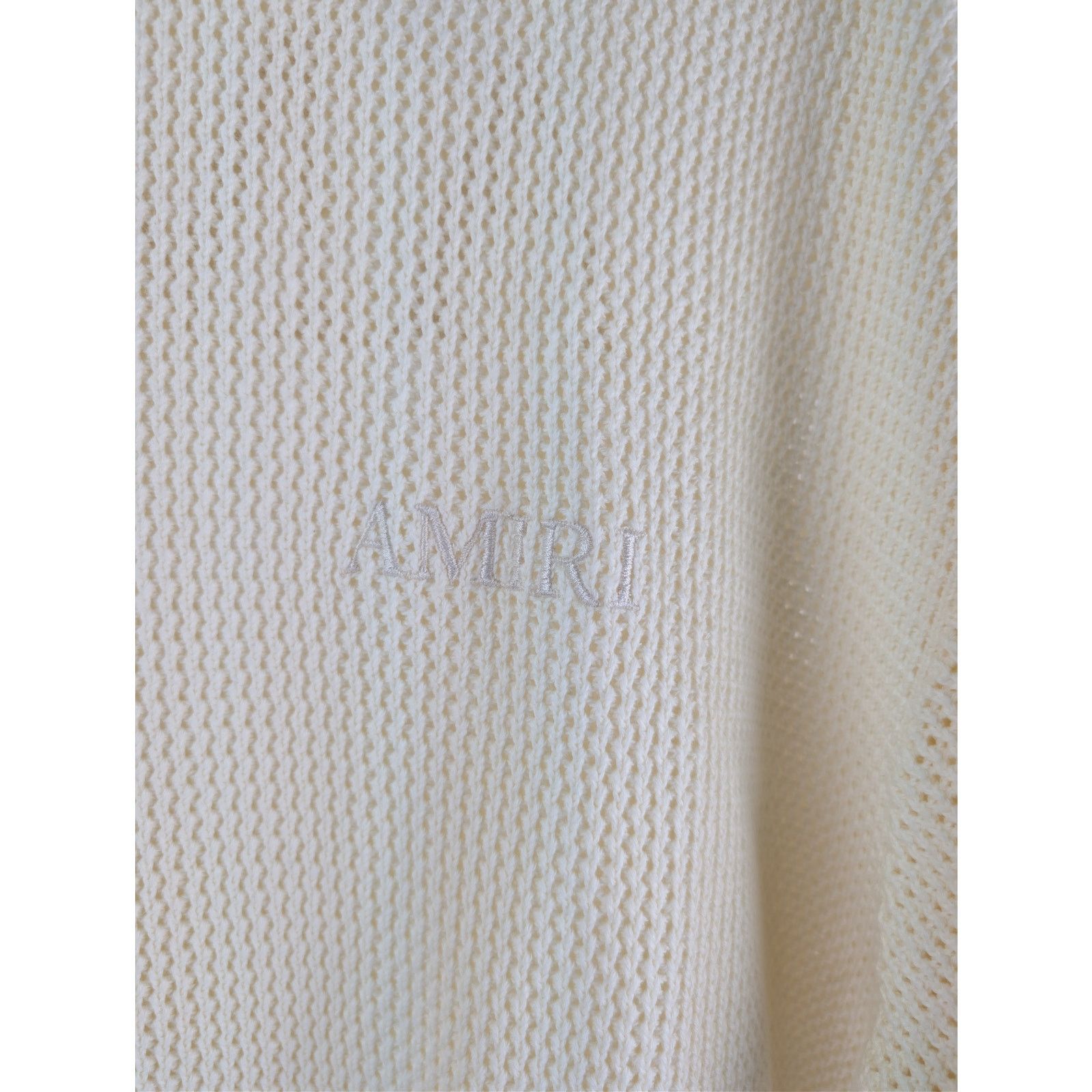 Amiri o1rshd1 Amiri Crochet Button up Half Sleeve Shirt in Ivory Size US XL / EU 56 / 4 - 7 Thumbnail