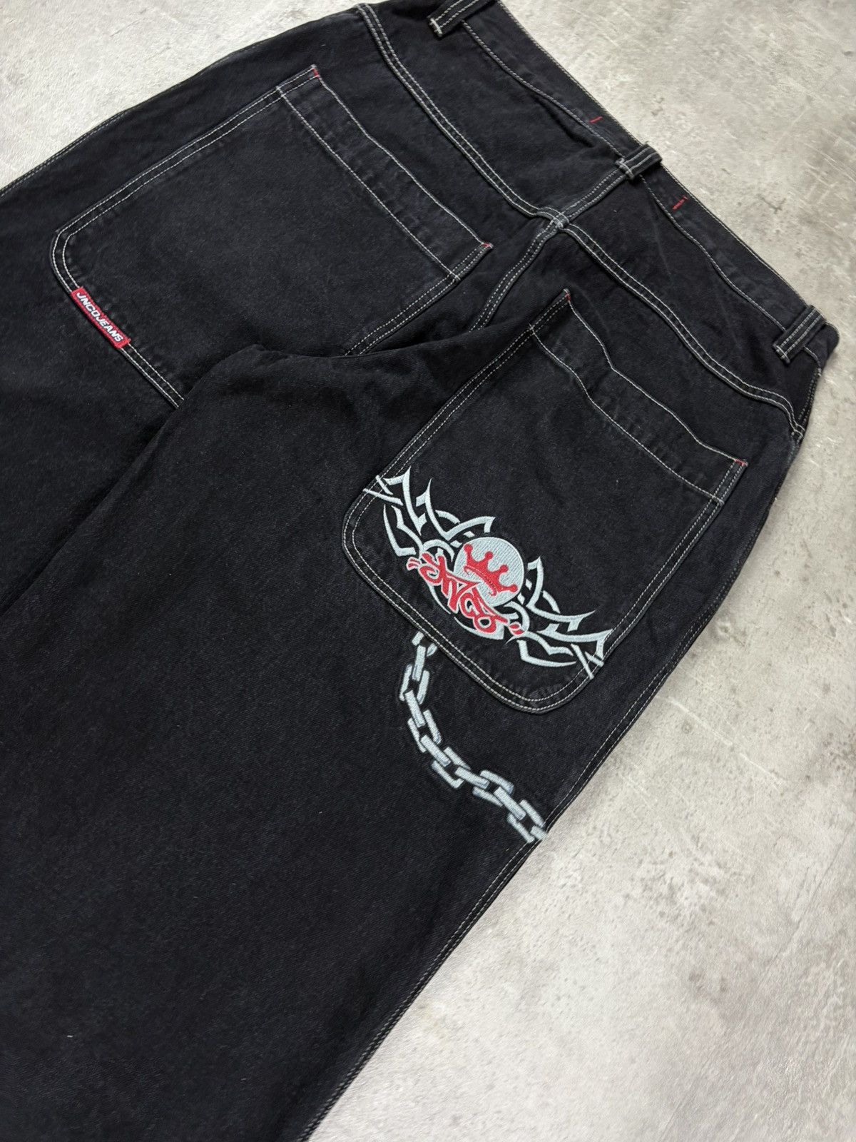 JNCO Vintage JNCO Chain Tribal Jeans 34x32 Grail Y2K Baggy Jeans Size US 34 / EU 50 - 2 Thumbnail