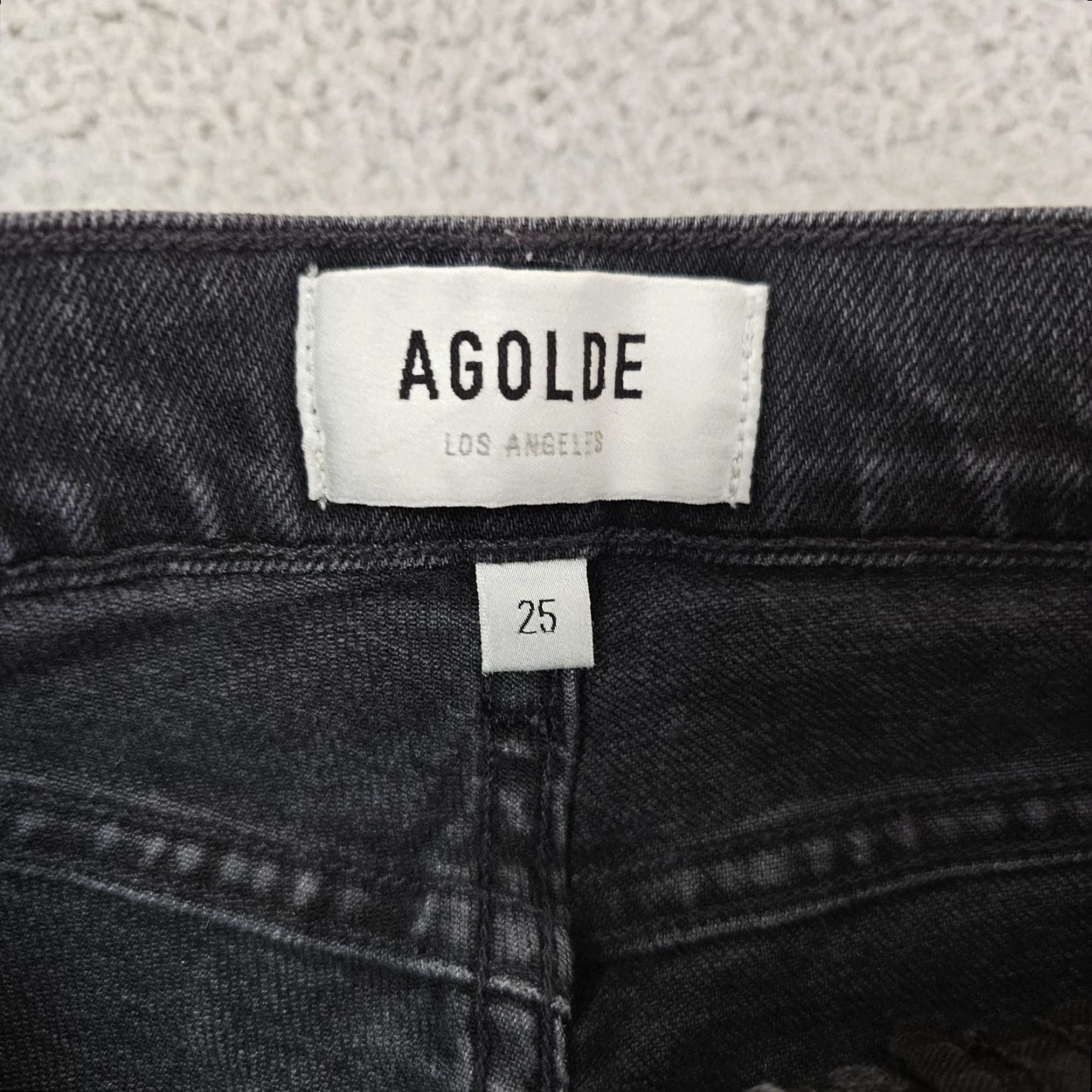 Agolde AGOLDE Nico Jean Womens 25 Black High Rise Slim Straight Stretch Denim Pants Jeans Size 42" / US 20 - 4 Thumbnail