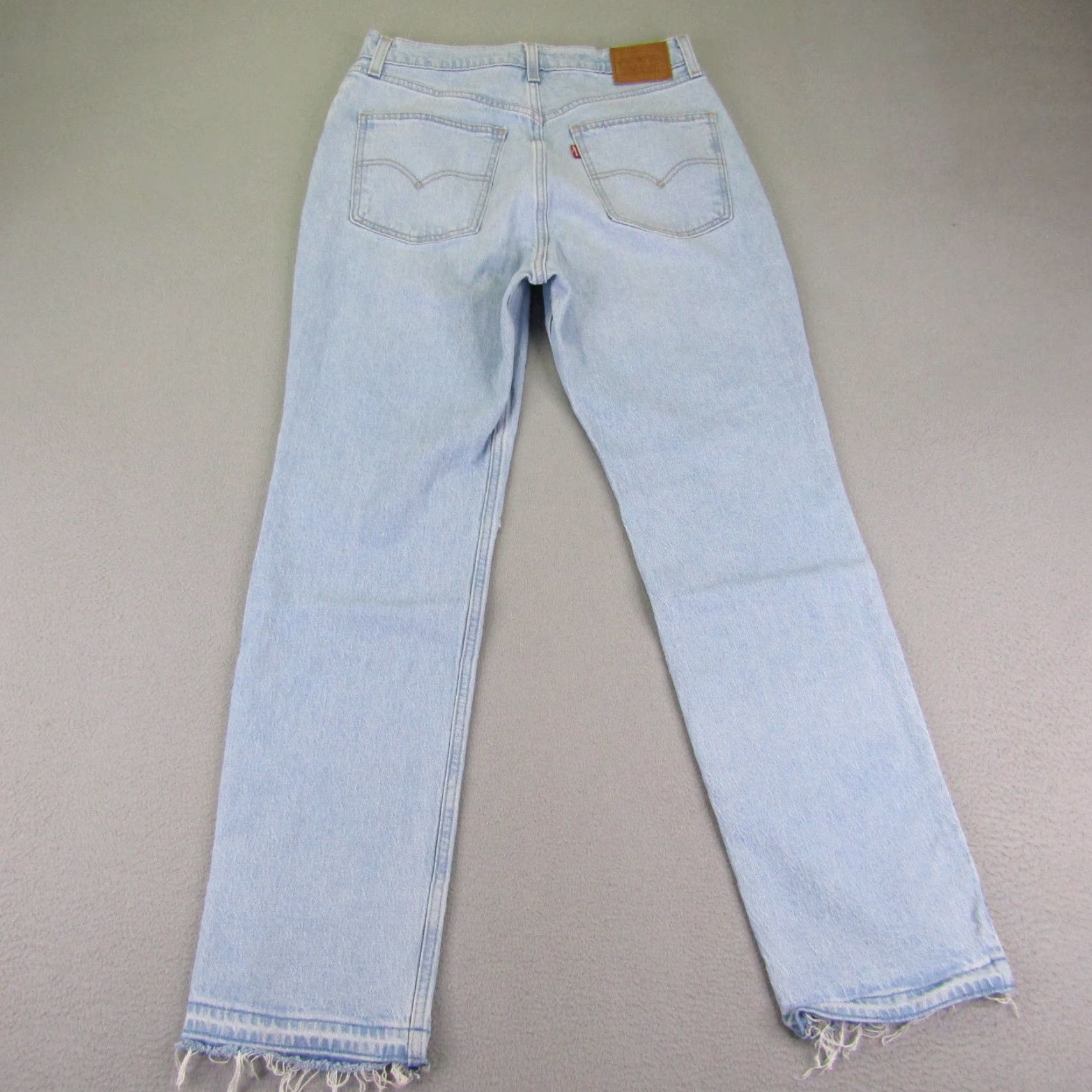 Levi's Levis Jeans Womens 30x29 Blue Denim 70s High Slim Straight Light Wash Fray Pants Size 30" / US 8 / IT 44 - 4 Thumbnail