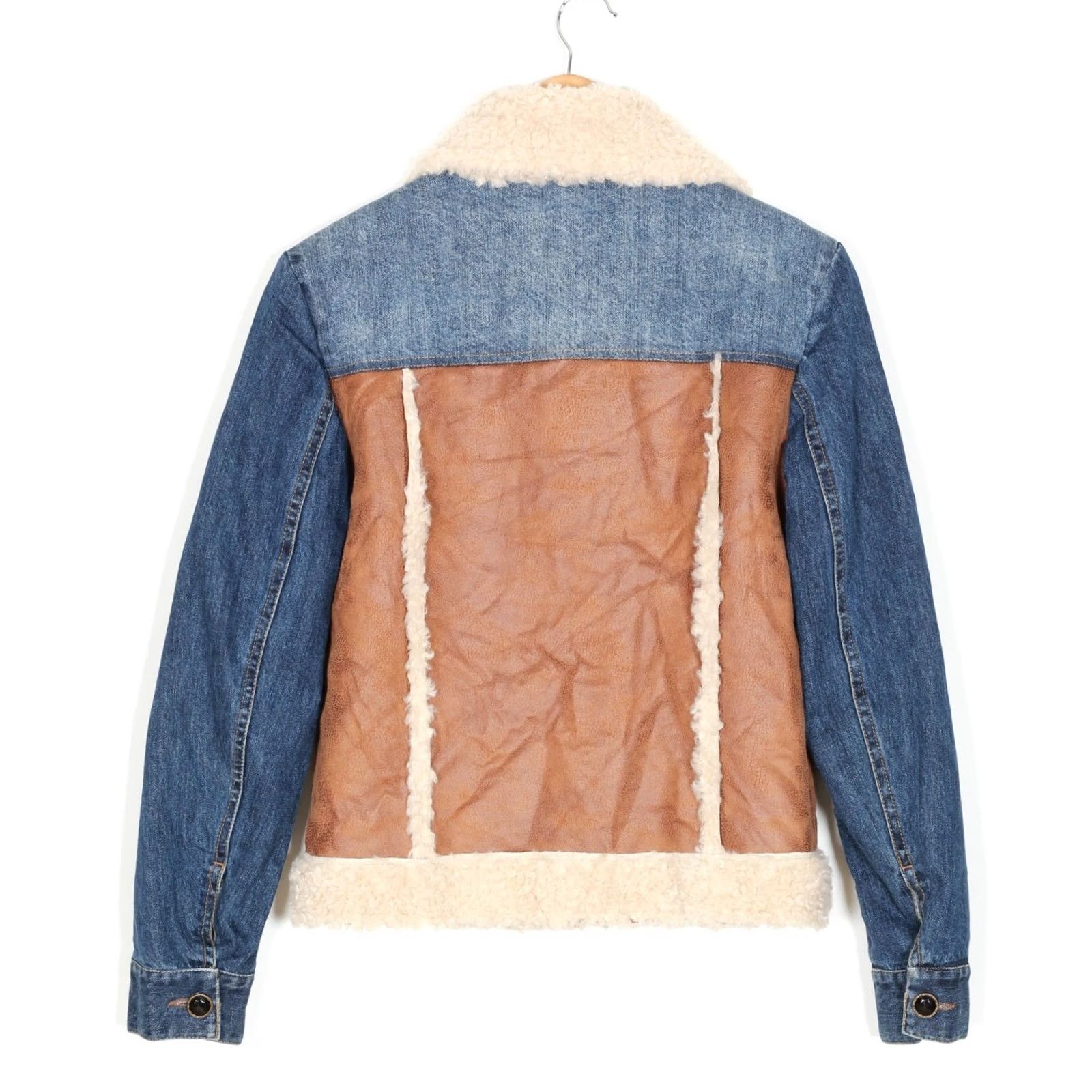 Desigual DESIGUAL Daniela Denim Fleece & Faux Suede Jacket Women Size M EU 38 UK 10 US 8 MJ4425 Size M / US 6-8 / IT 42-44 - 3 Thumbnail