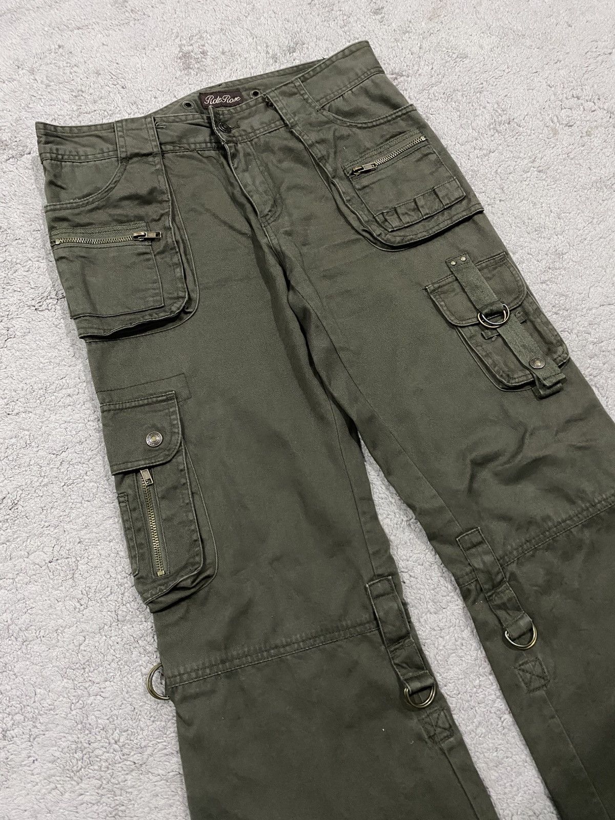 Other Rote Rose Cargo Bondage Flared Military Pants Like G.O.A Size US 32 / EU 48 - 6 Thumbnail
