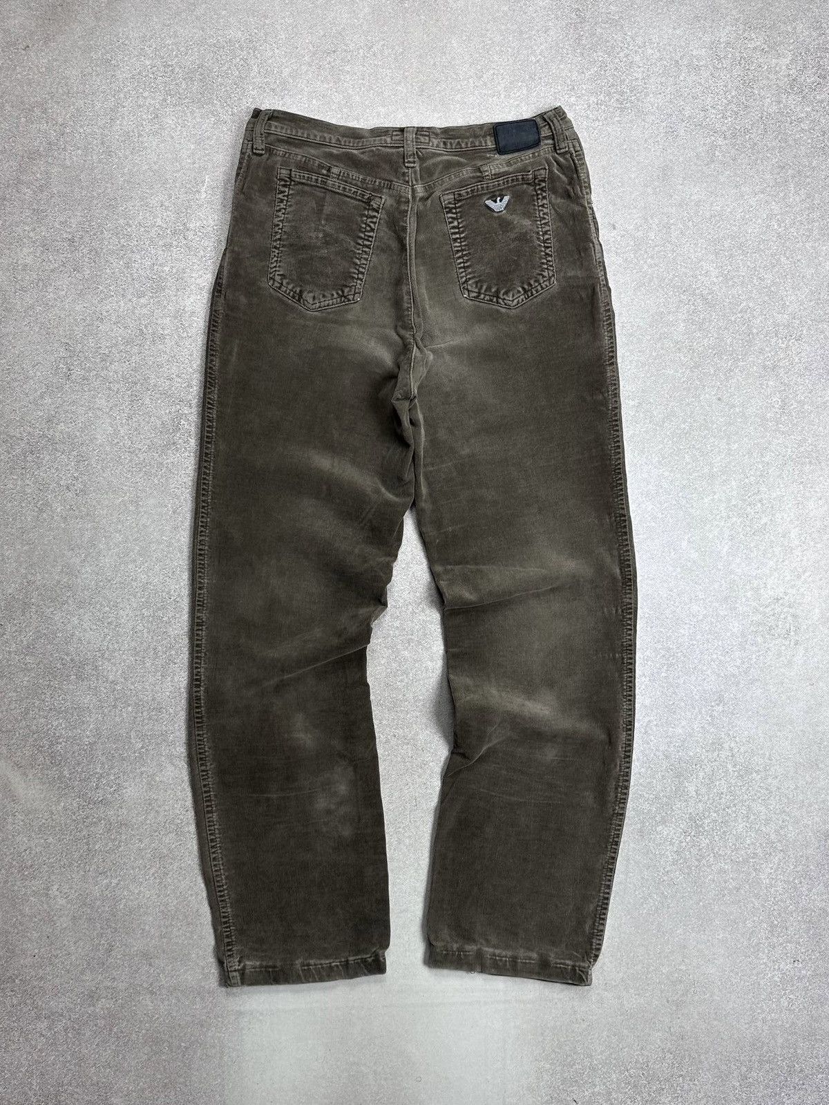 Emporio Armani Vintage Armani Metal Logo Corduroy Relaxed Pants 32 Size US 32 / EU 48 - 1 Thumbnail