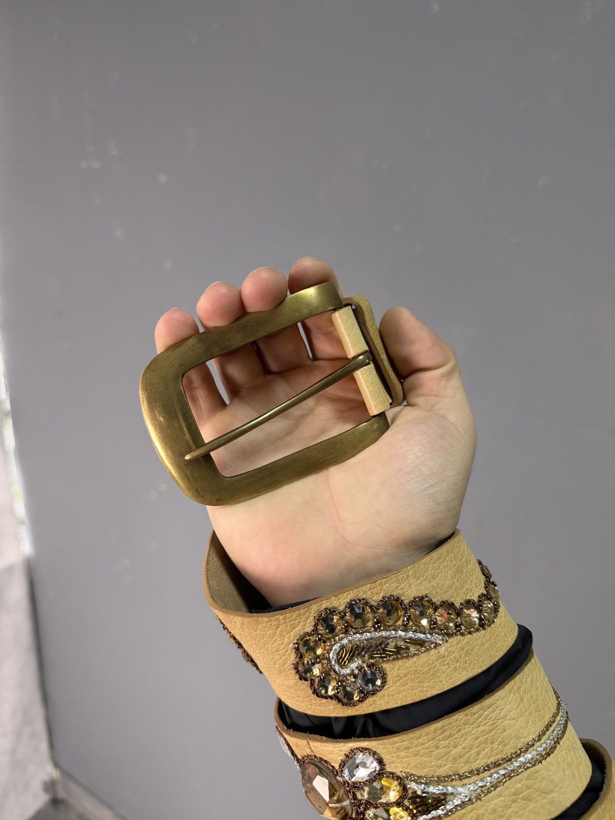 B.B. Simon 00ʼS NUMBER NINE STYLE JAPAN LEATHER Y2K BELT ARCHIVE Size ONE SIZE - 3 Thumbnail