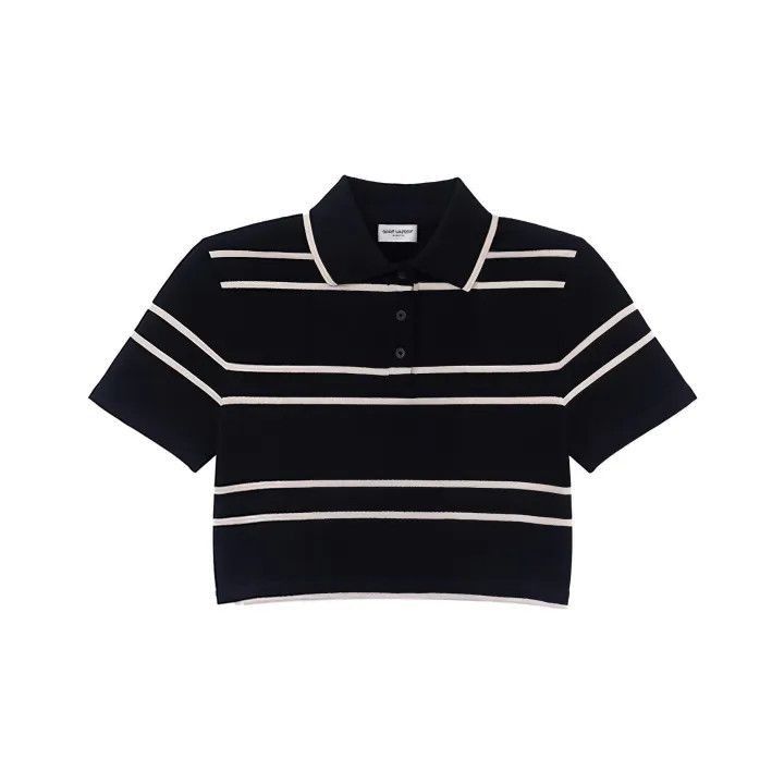Saint Laurent Paris Saint Laurent Color Blocked Short Sleeve Polo-2507 Size US XS / EU 42 / 0 - 7 Thumbnail