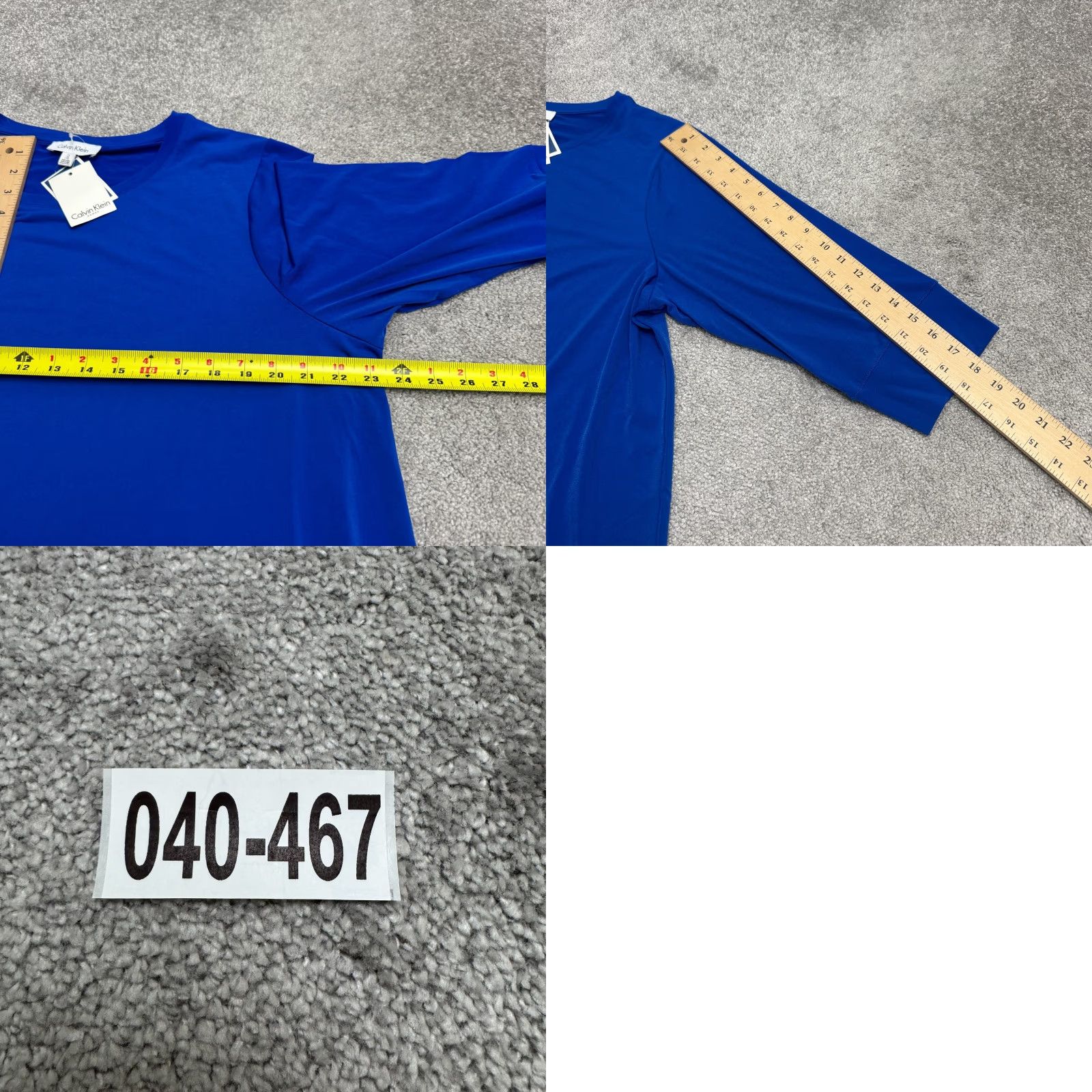 Calvin Klein Calvin Klein Collection Blouse Womens Plus 1X Royal Blue Long Sleeve Tunic Shirt NWT Size XL / US 12-14 / IT 48-50 - 9 Thumbnail