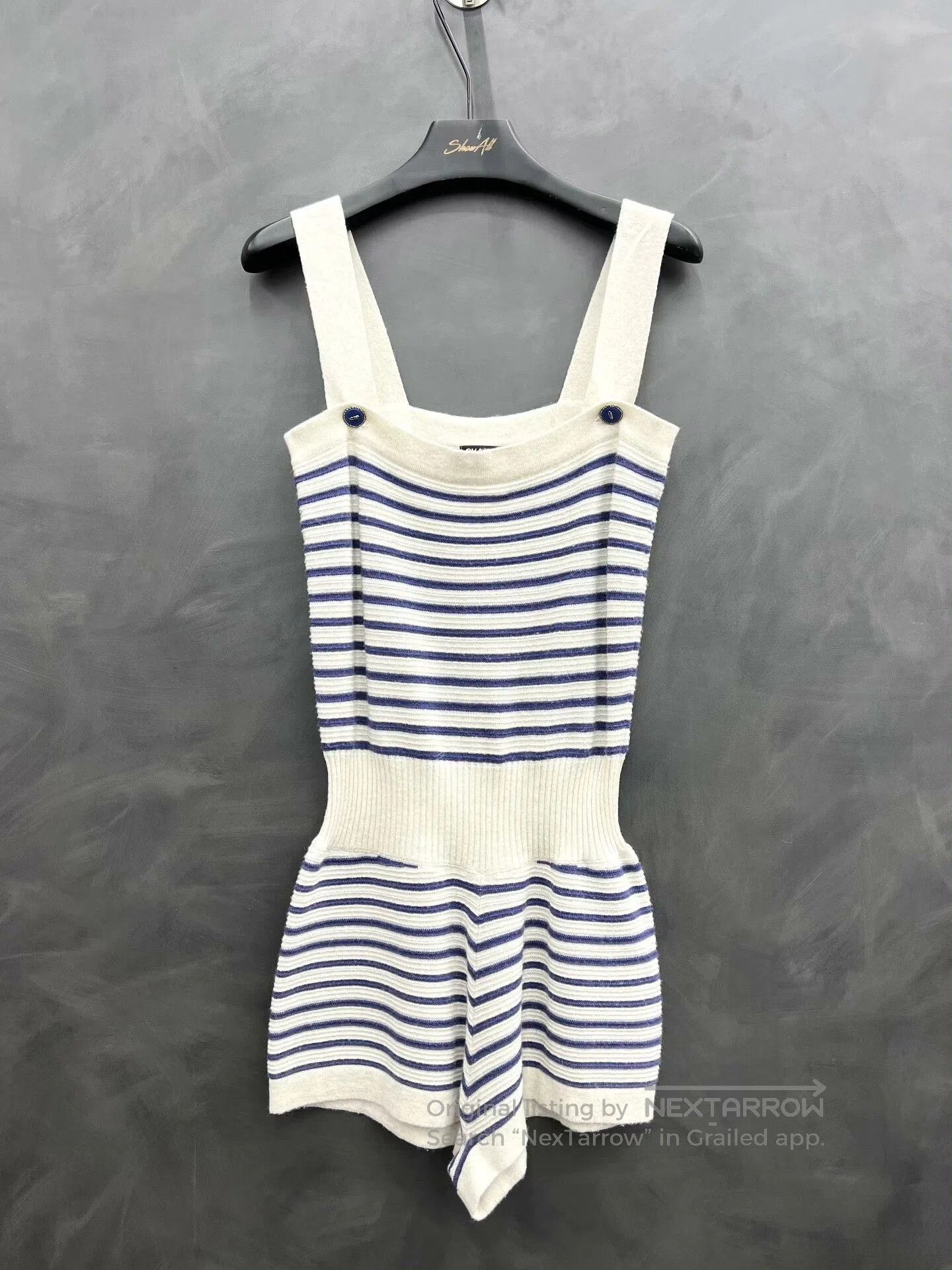 Chanel Chanel Runway Blue Stripe Cashmere Jumpsuit. Size US 36 / EU 52 - 2 Thumbnail