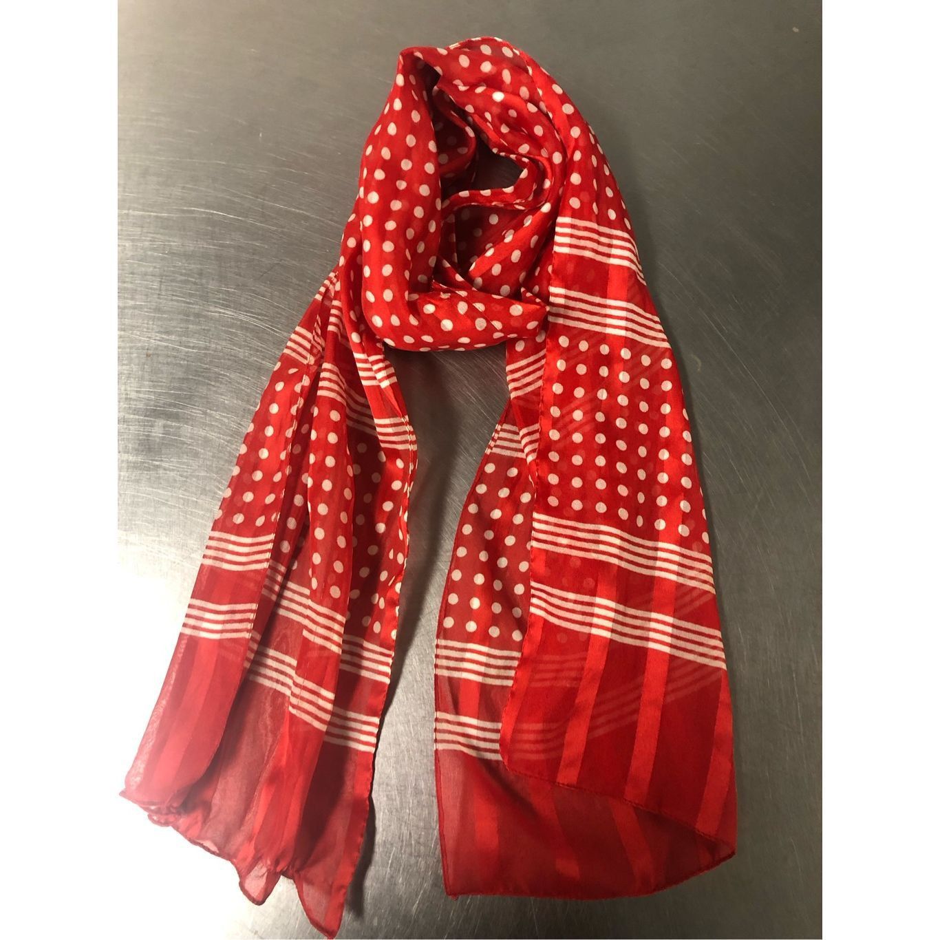 Other Bundle of 2 Scarfs Women’s Red Floral and Red Polka Dot Long Medium Scarf Bundle Size ONE SIZE - 3 Thumbnail