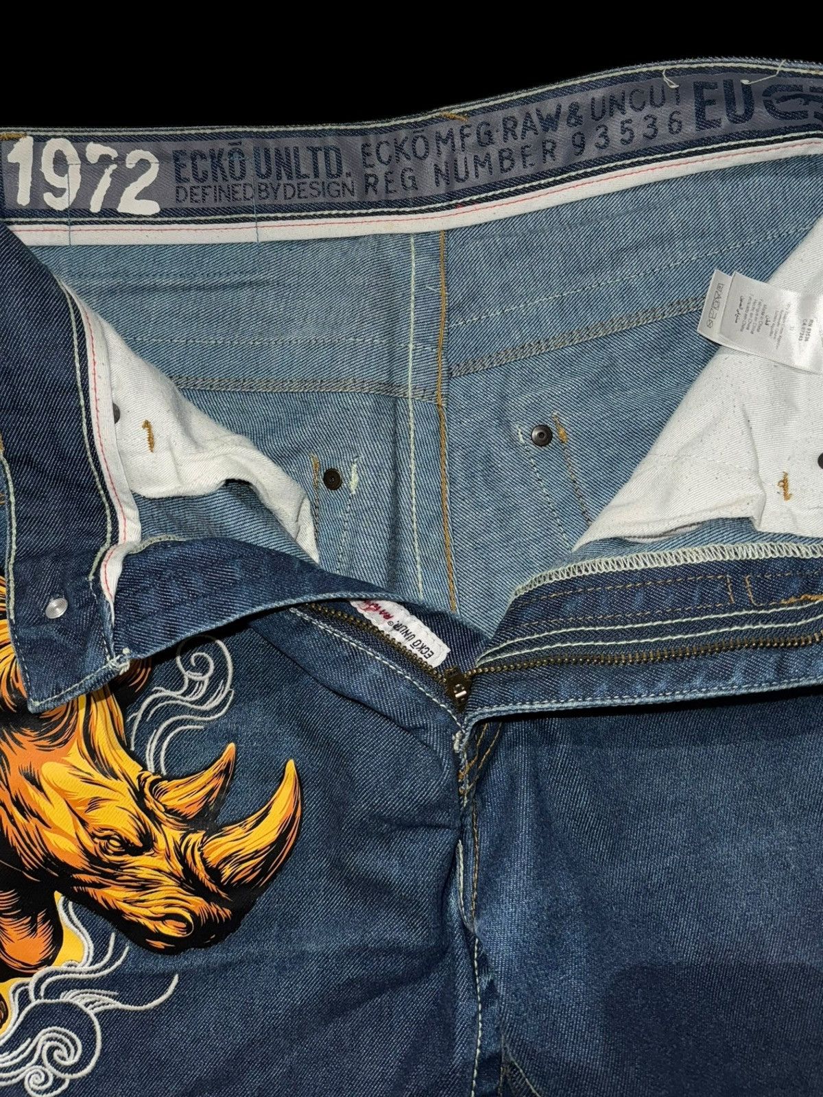 Ecko Unltd. Ecko Unltd Rhino Graphic Denim Shorts Size US 31 - 3 Thumbnail