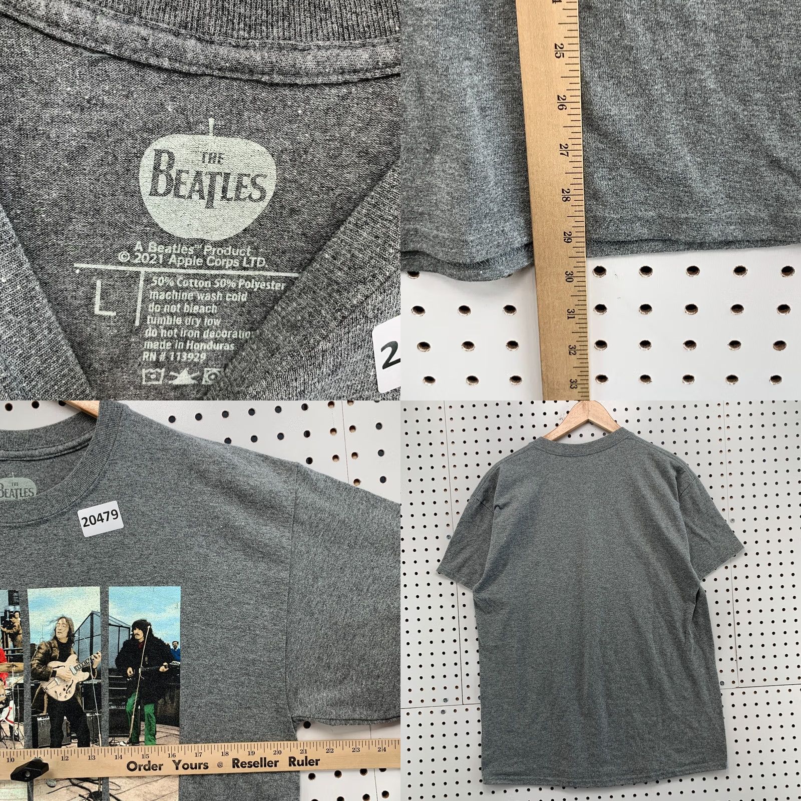 Vintage The Beatles Shirt Gray Let It Be Rock Music Band TEE Adult Large 21x29.5 Size US L / EU 52-54 / 3 - 9 Thumbnail