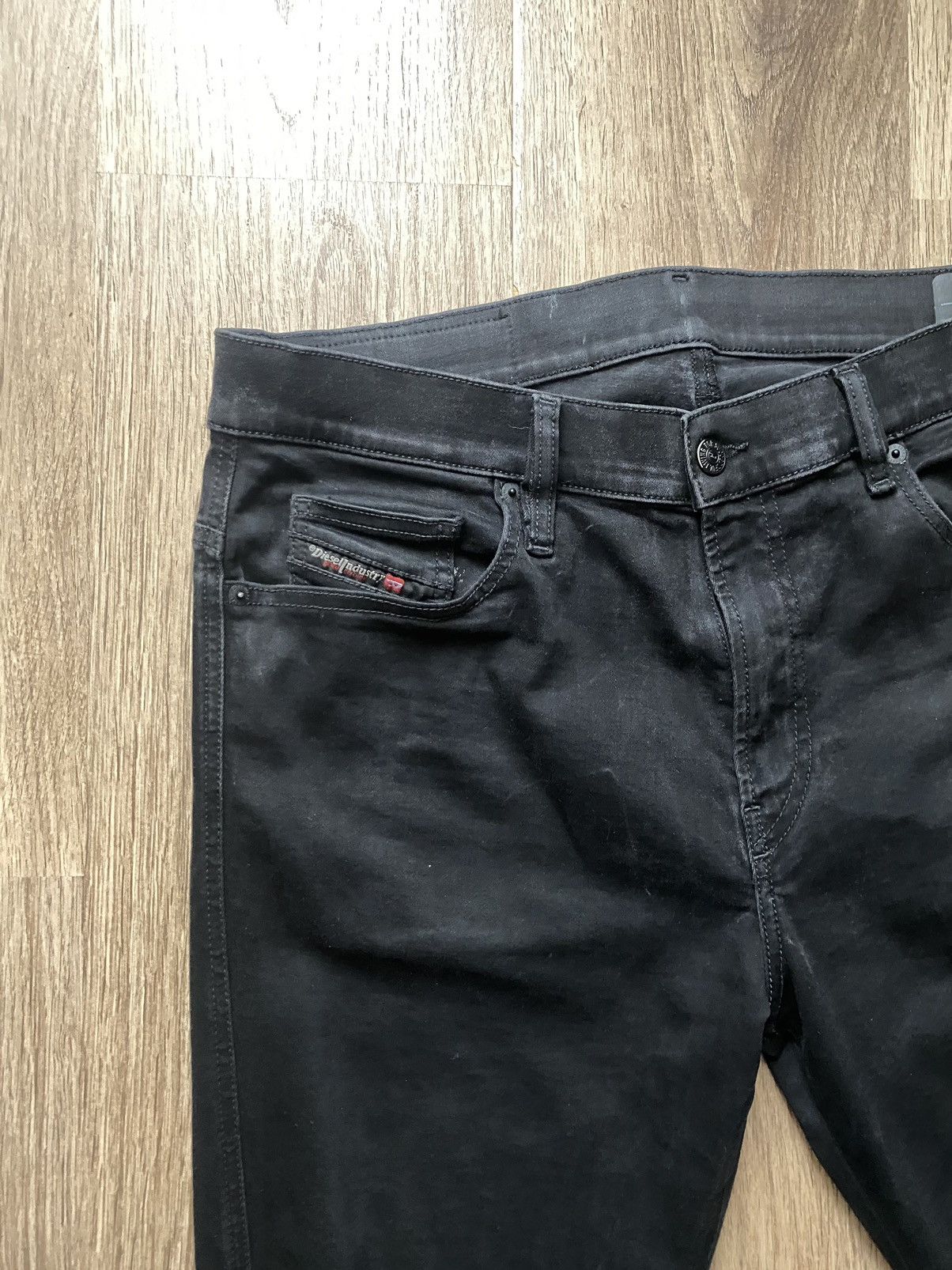 Diesel × Diesel Black Gold × Vintage Vintage Diesel Big Logo Y2K Black Denim Jeans Size US 34 / EU 50 - 5 Thumbnail