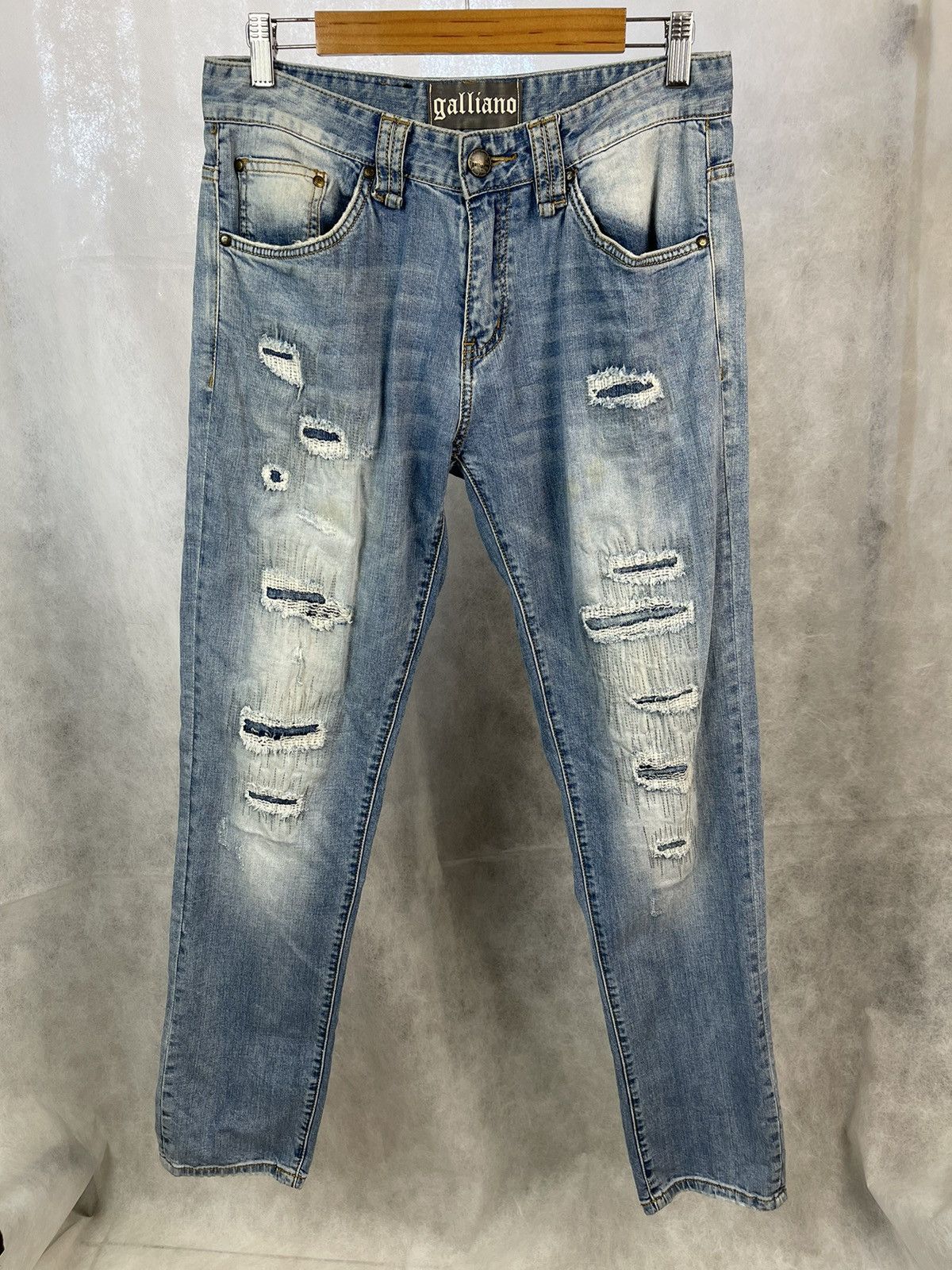 image of Archival Clothing x John Galliano Distressed Denim Pants, Men's (Size 31)