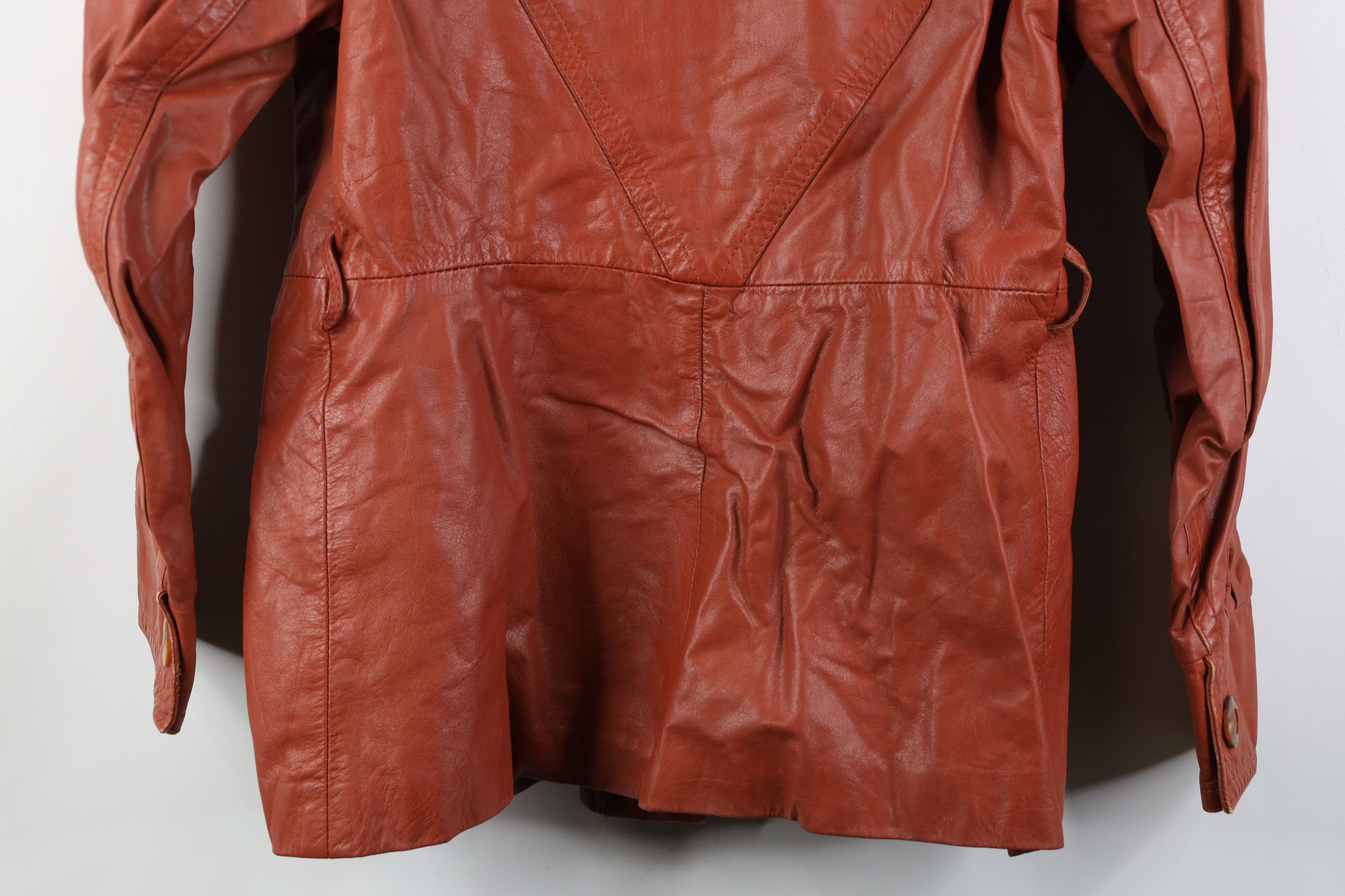 Vintage Vintage 70s Streetwear Western Collared Leather Jacket Coat Size XXL / US 16-18 / IT 52-54 - 18 Thumbnail