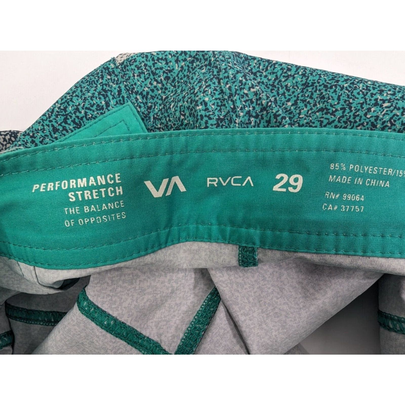 RVCA RVCA Swim Shorts Trunks Men's 29 Green Static Lightweight Performance Stretch Bottom Size US 29 - 7 Thumbnail