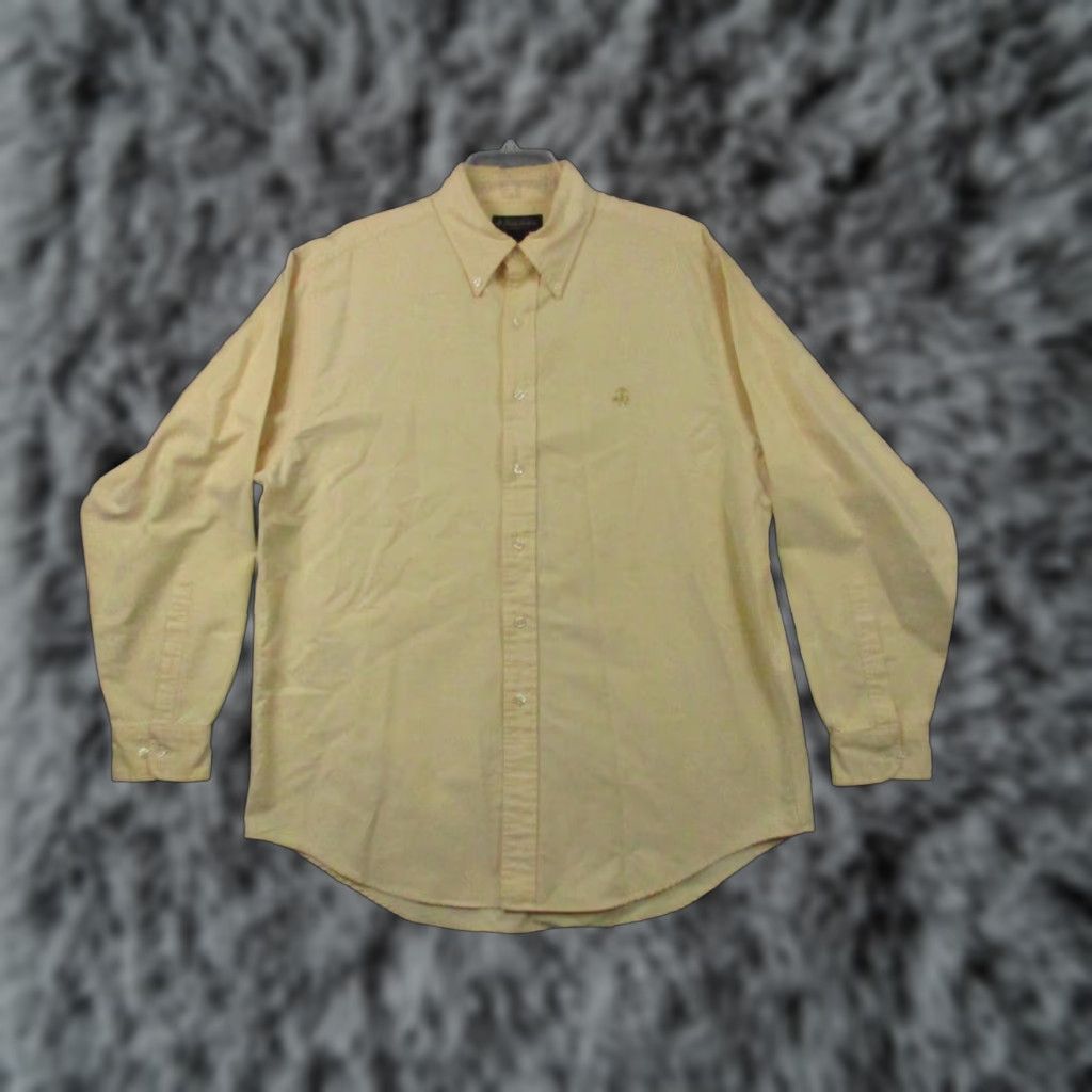 Brooks Brothers VINTAGE Brooks Brothers Shirt Large Yellow Blue Label Hong Kong Size US L / EU 52-54 / 3 - 1 Thumbnail