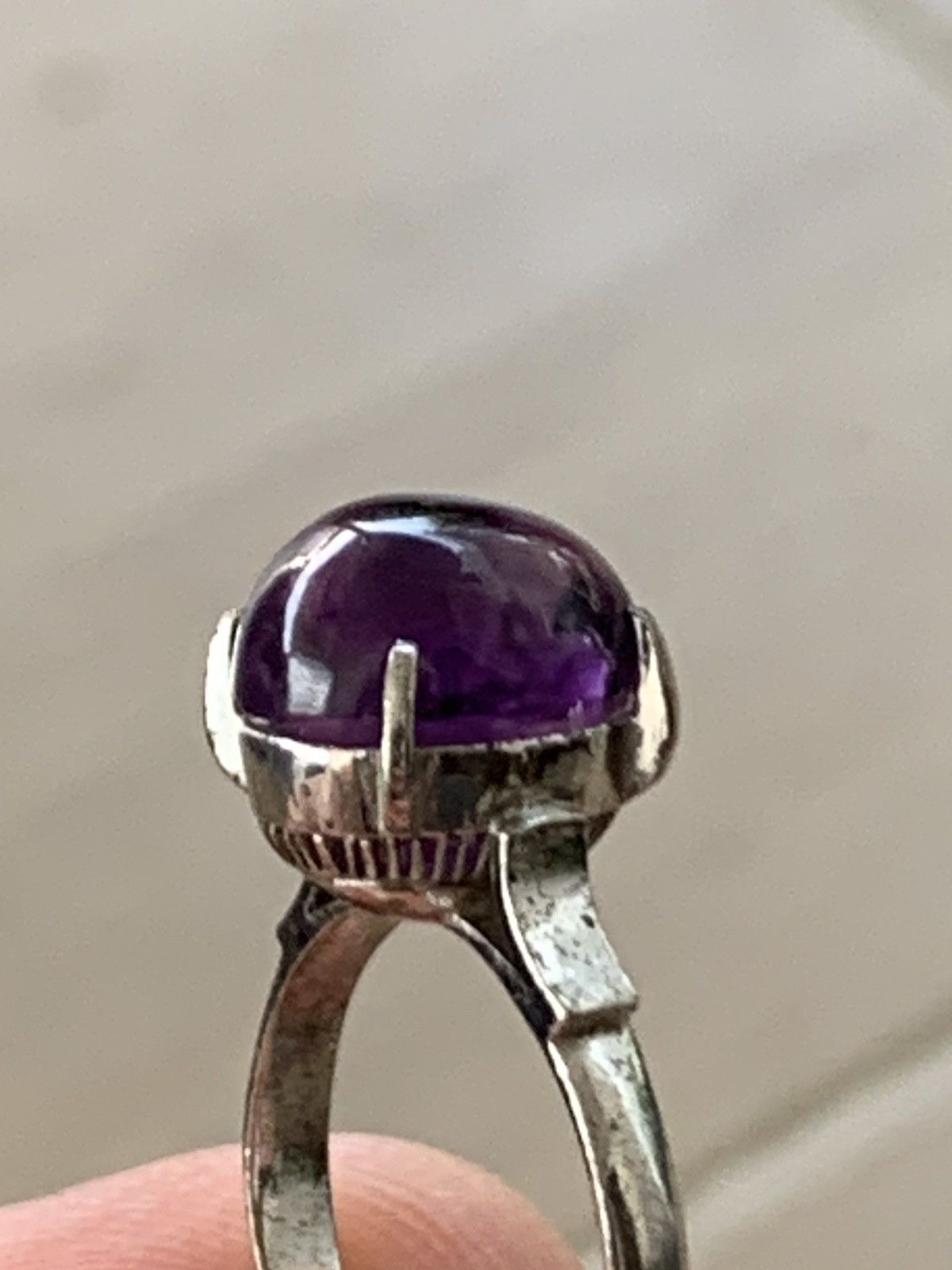 Jewelry VINTAGE AMETHYST WHITE GOLD 18k RING Size ONE SIZE - 2 Thumbnail
