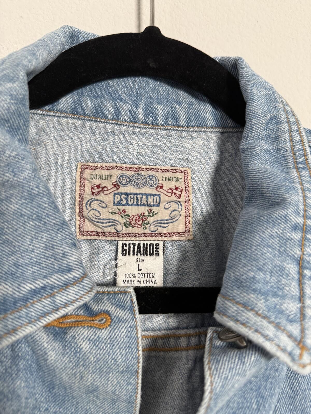 Other Vintage 80s Gitano Light Wash Denim Vest Sleeveless Jacket Size L / US 10 / IT 46 - 4 Thumbnail