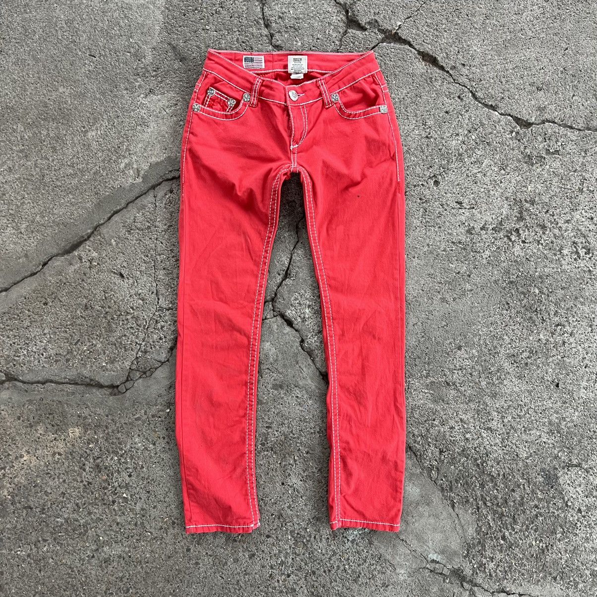 True Religion × Vintage Vintage 90s Flared Pink True Religion Jeans Size 30" / US 8 / IT 44 - 1 Thumbnail
