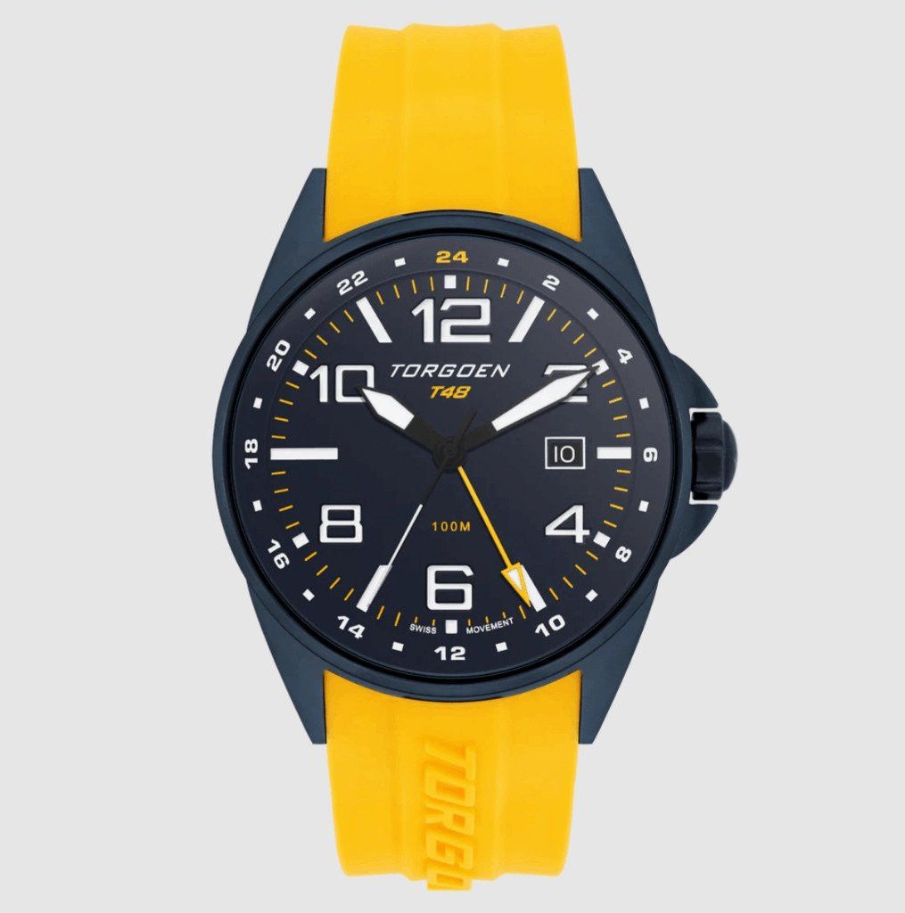 Other New Torgoen TN-1316 T48 Yellow Navy 44mm Silicone Strap Wat Size ONE SIZE - 4 Thumbnail
