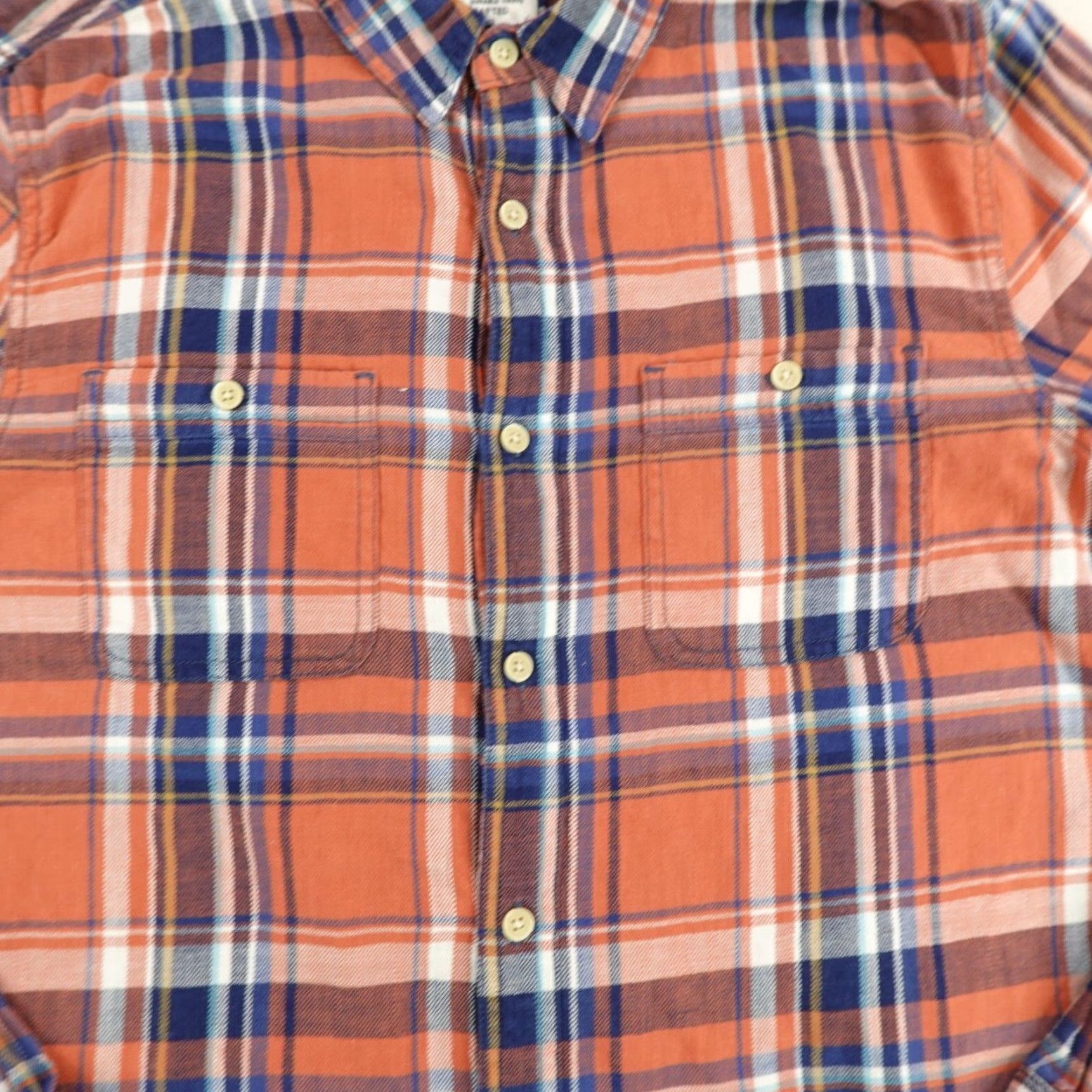 Lucky Brand VINTAGE Lucky Brand Men's Shirt Casual Long Sleeve Flannel Button Up California Fit Orange Plaid 90s Men's Wear Size US M / EU 48-50 / 2 - 3 Thumbnail